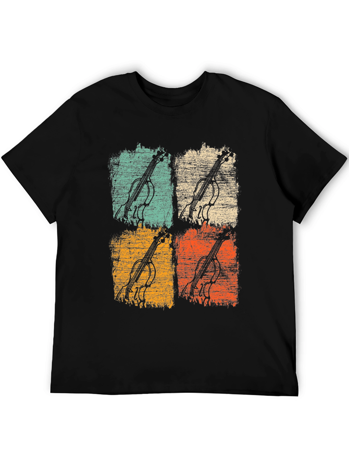 Black Vintage Cello Pop Art Graphic Tee view 5