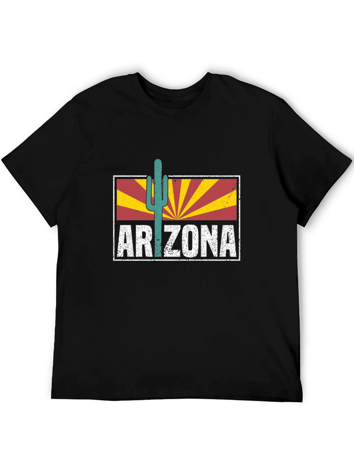 Black Arizona Retro Cactus T-Shirt view 5