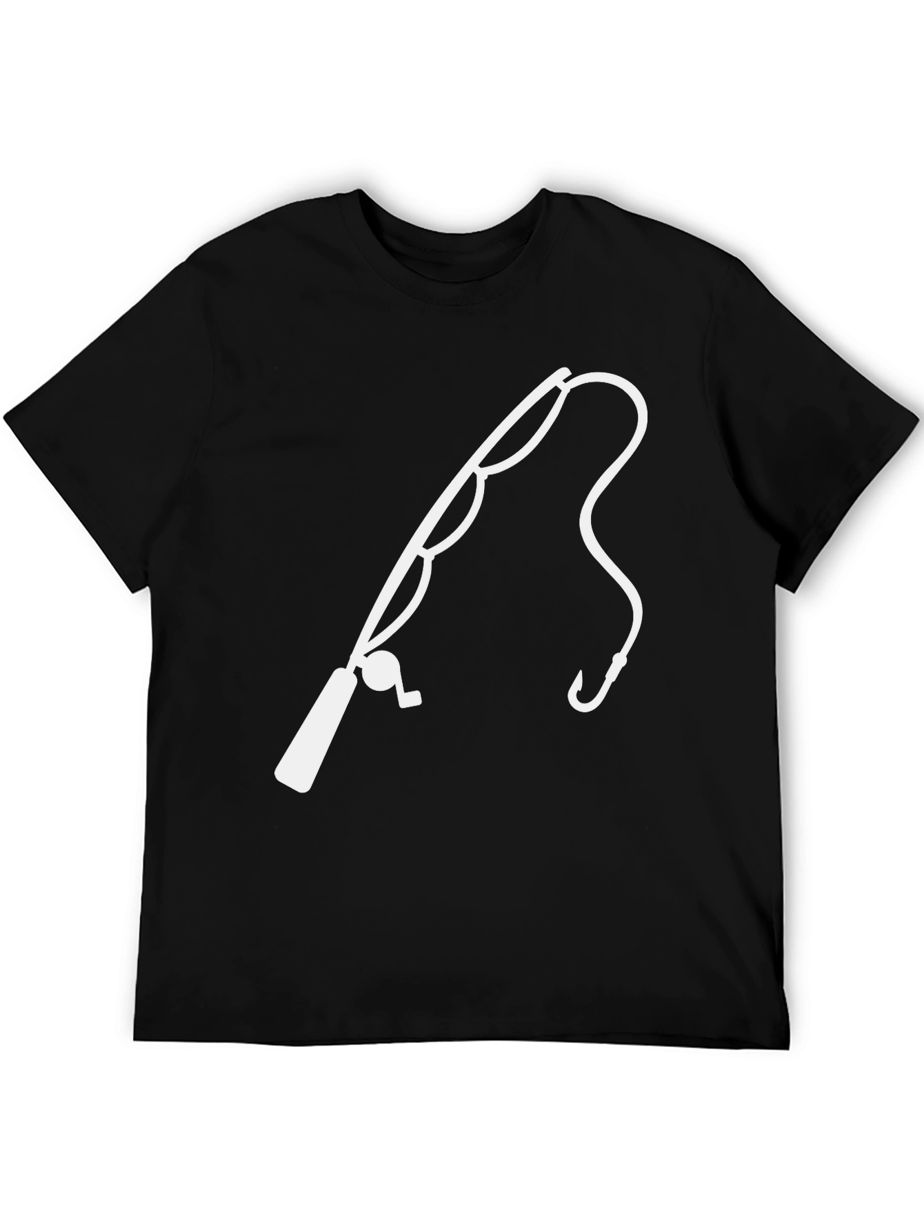 Black Fishing Pole Graphic Tee - Black view 5