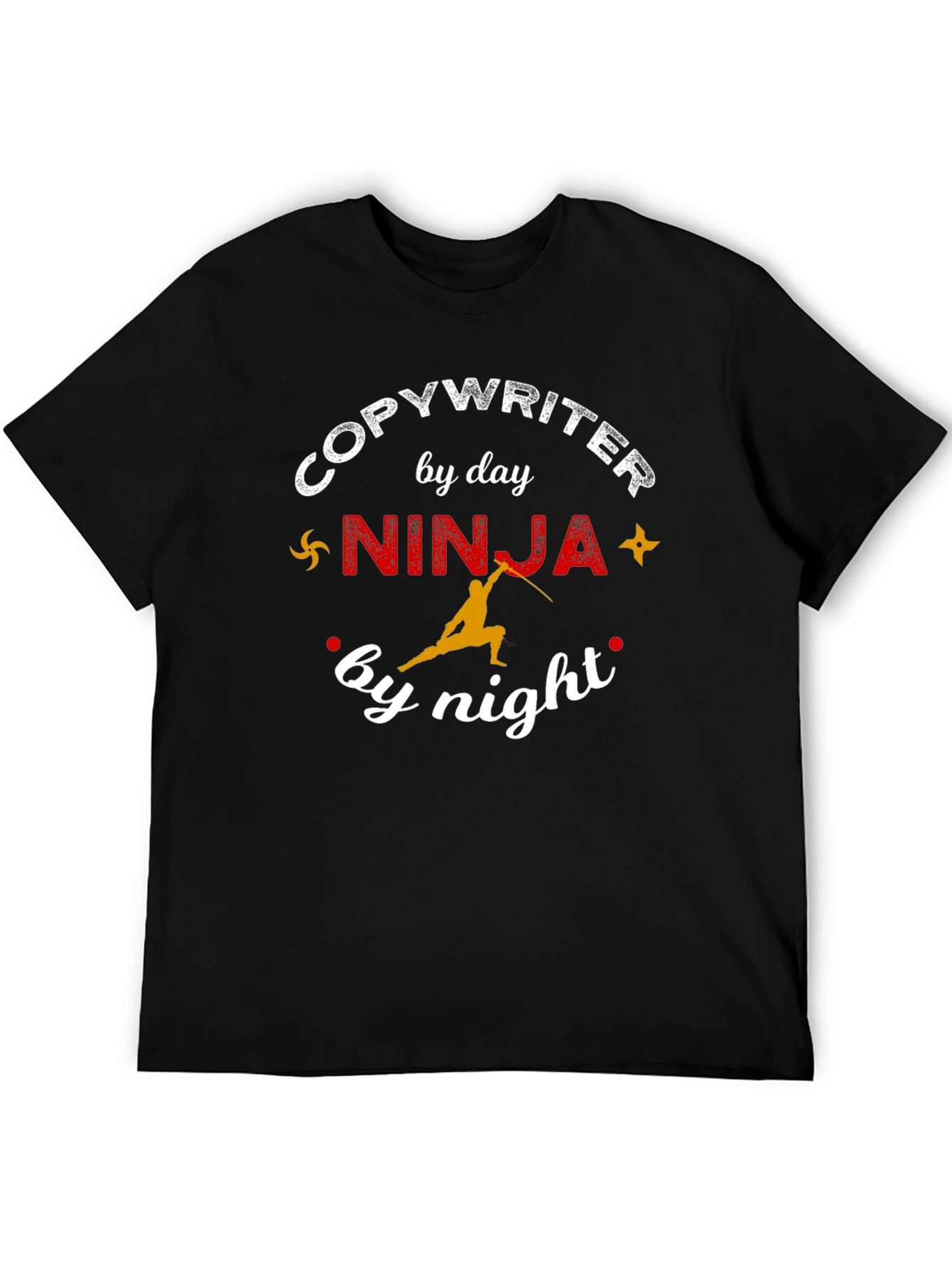 Black Copywriter Ninja T-Shirt Funny Writer Gift view 5