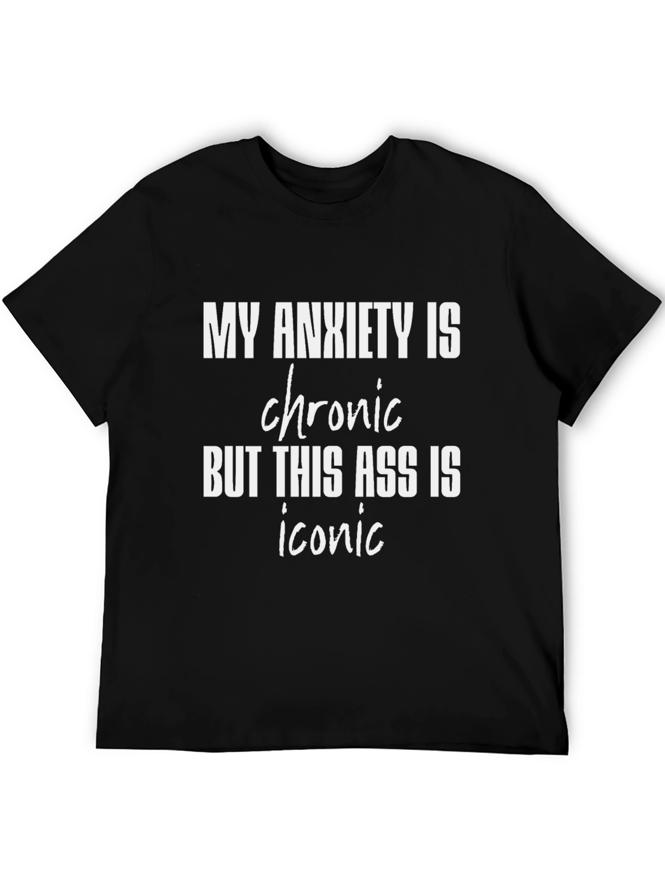 Black Anxiety/Iconic Graphic T-Shirt view 5