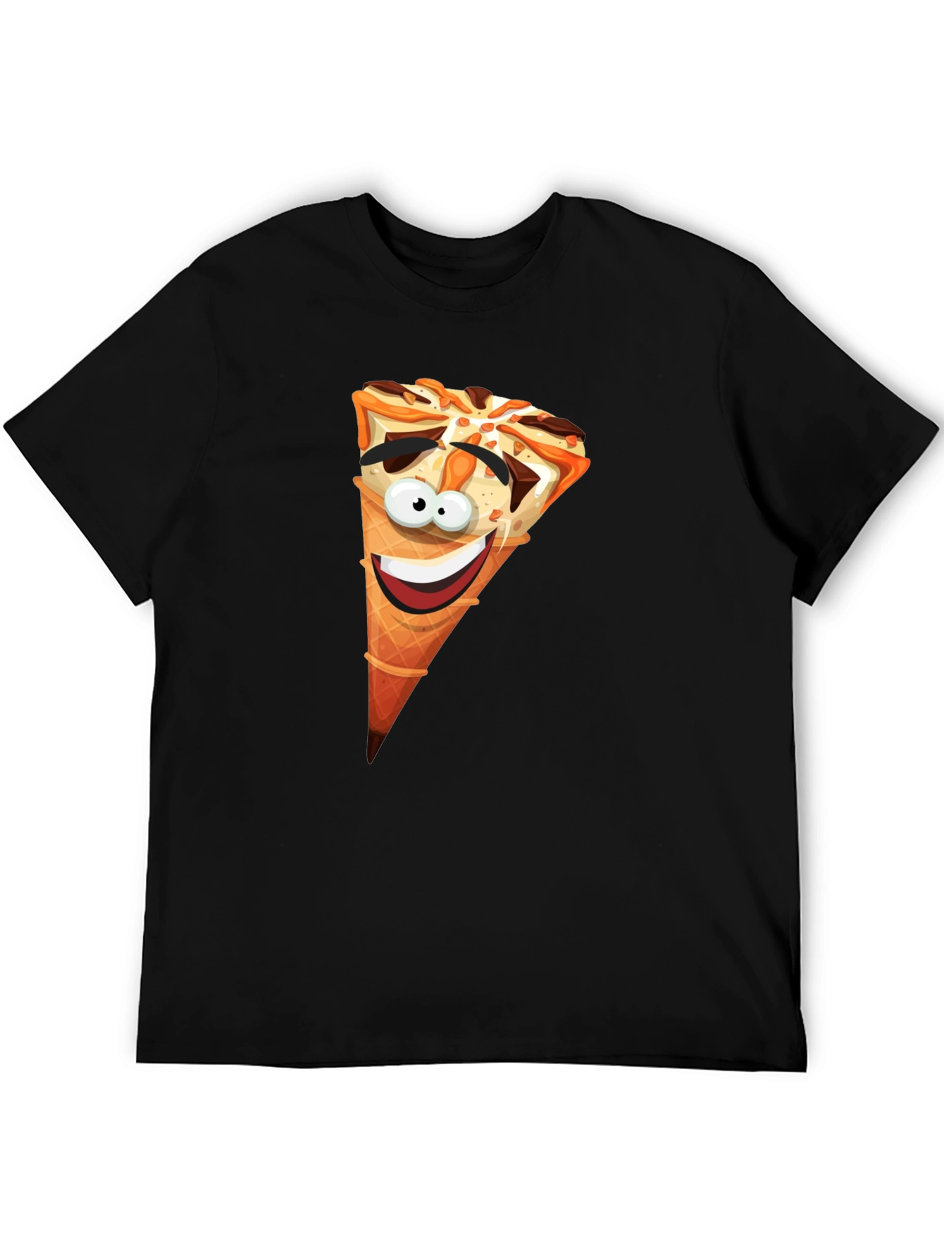 Black Funny Ice Cream Cone Graphic T-Shirt view 5