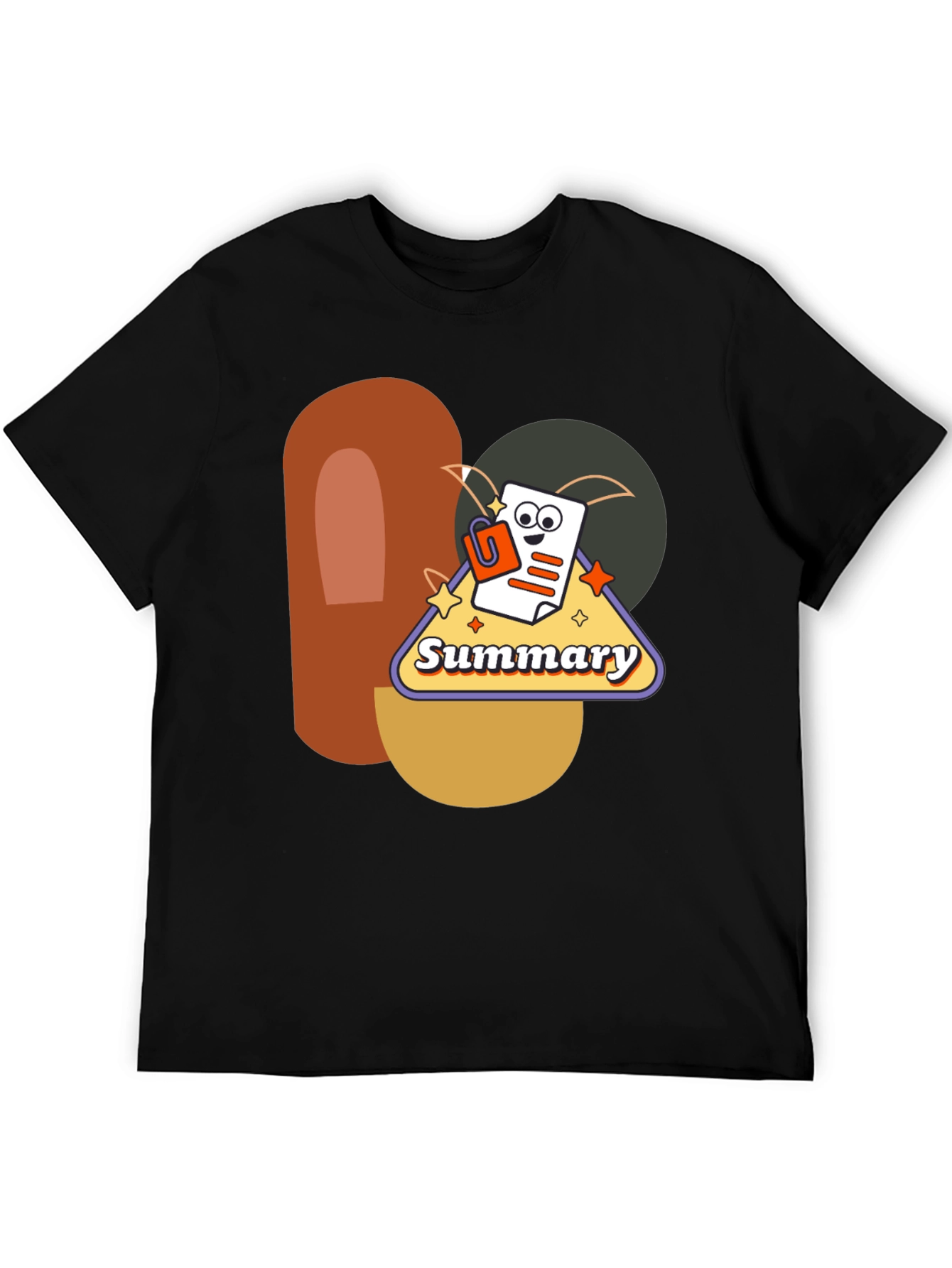 Black Summary Graphic Tee - Retro Style view 5