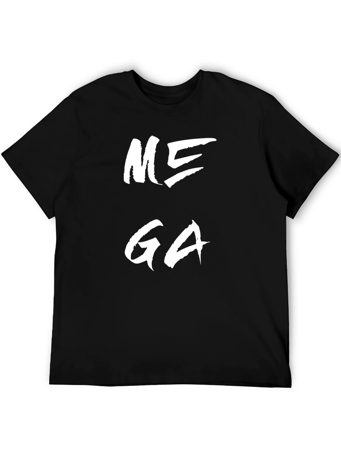 Black Mega Graphic Tee - Black Cotton Blend Casual T-Shirt view 5