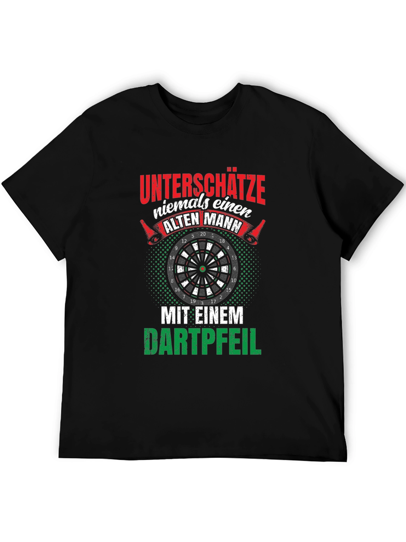 Black Funny Dart Player T-Shirt: Never Underestimate an Old Man view 5