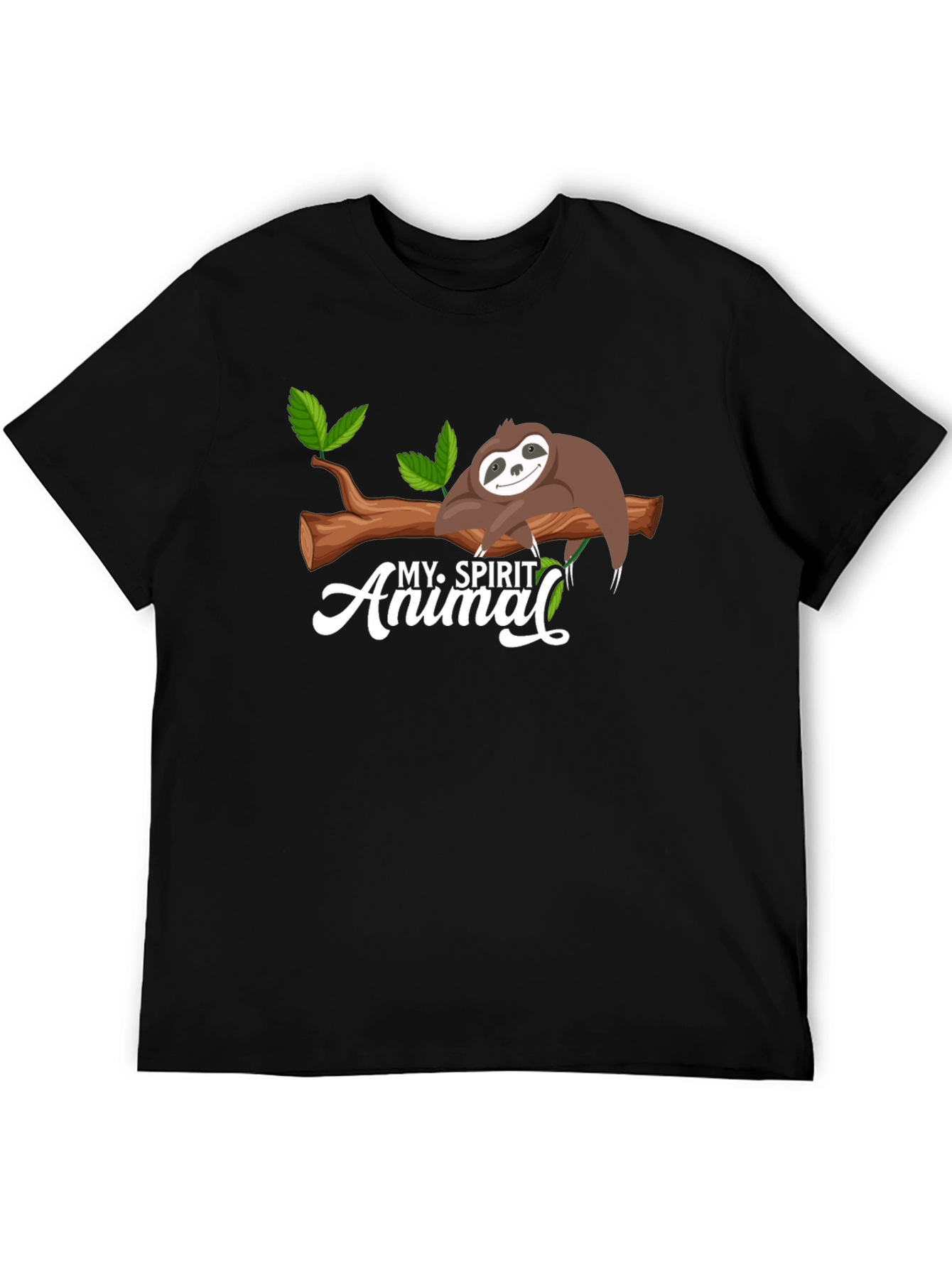 Black My Spirit Animal Sloth Graphic T-Shirt view 5