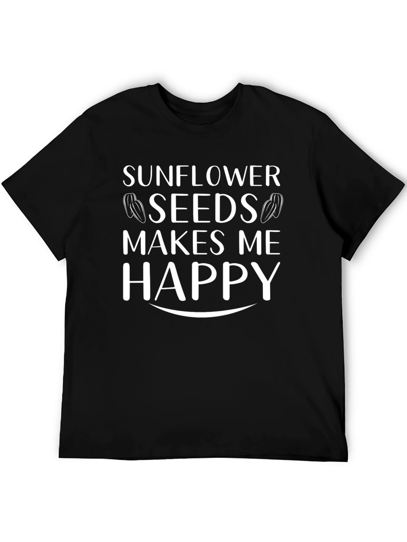 Black Sunflower Seeds Make Me Happy T-Shirt view 5