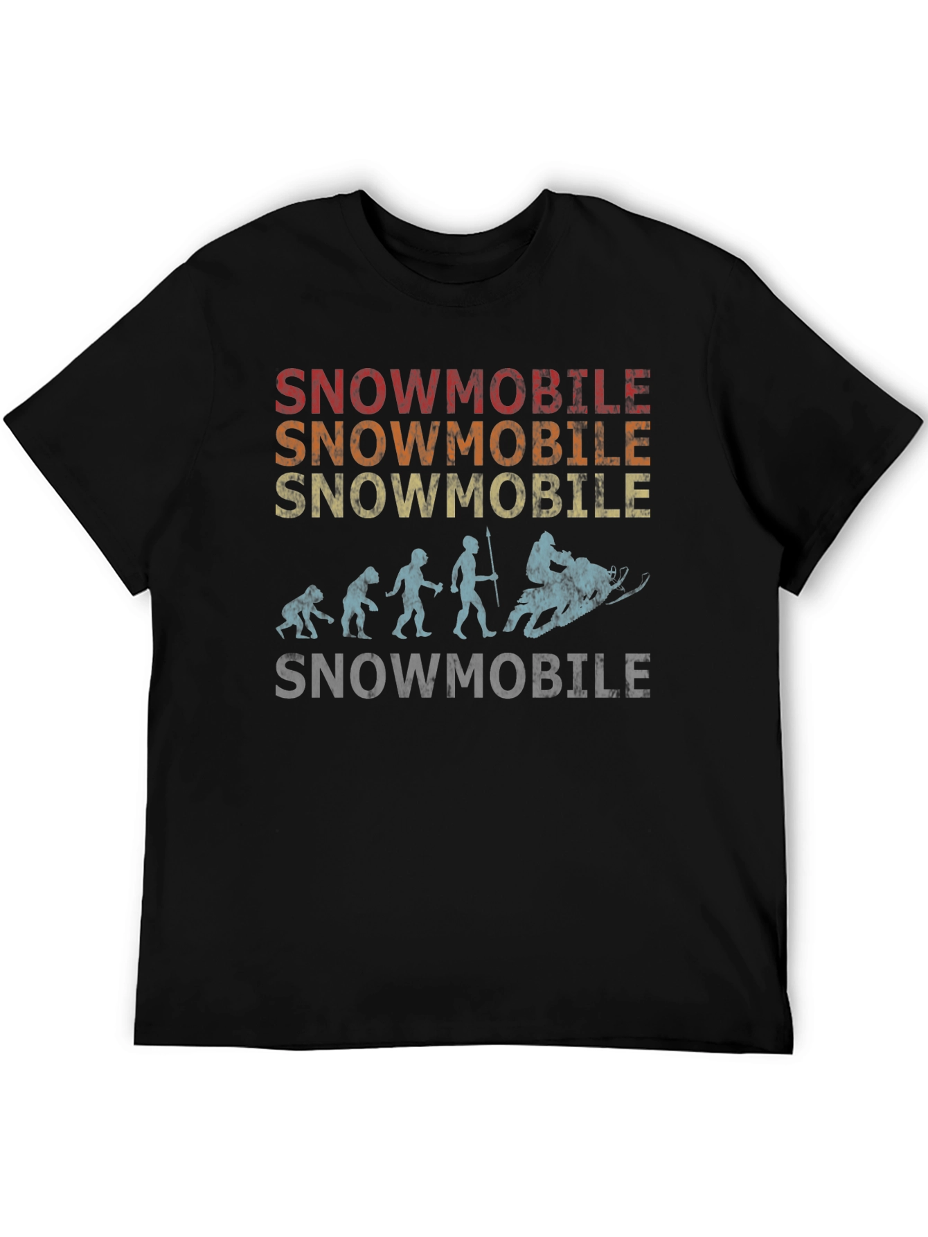 Black Snowmobile Evolution T-Shirt view 5