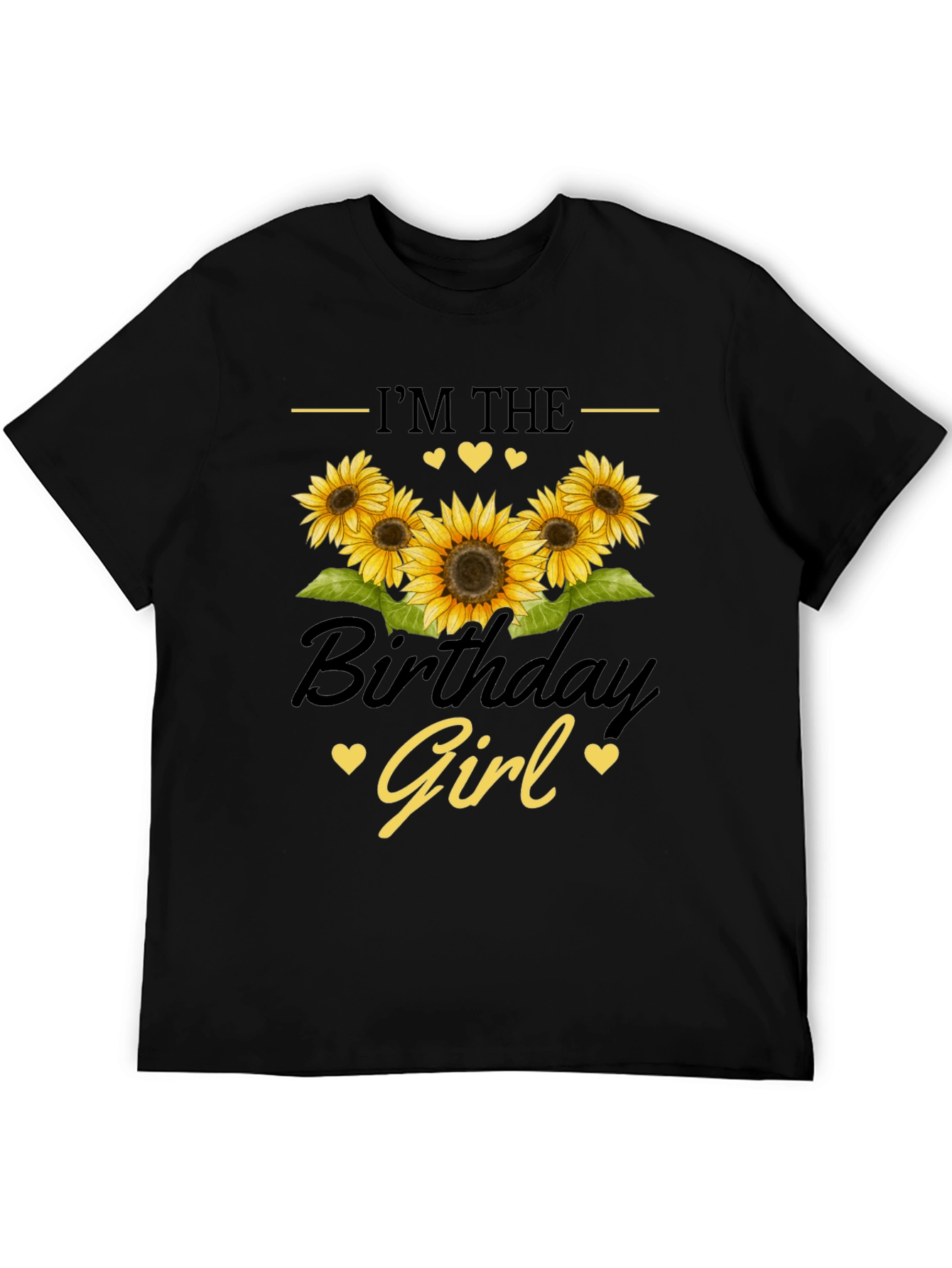 Black Birthday Girl Sunflower Graphic Tee view 5