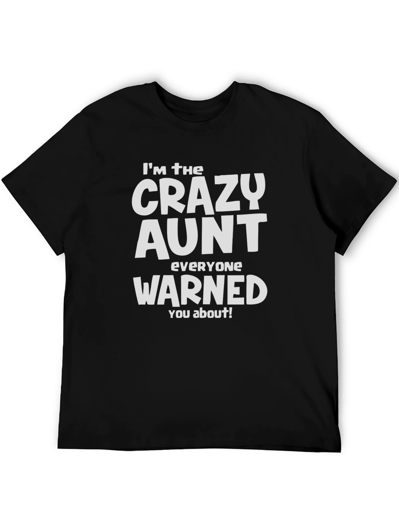 Black Crazy Aunt Graphic T-Shirt - Fun Aunt Tee view 5