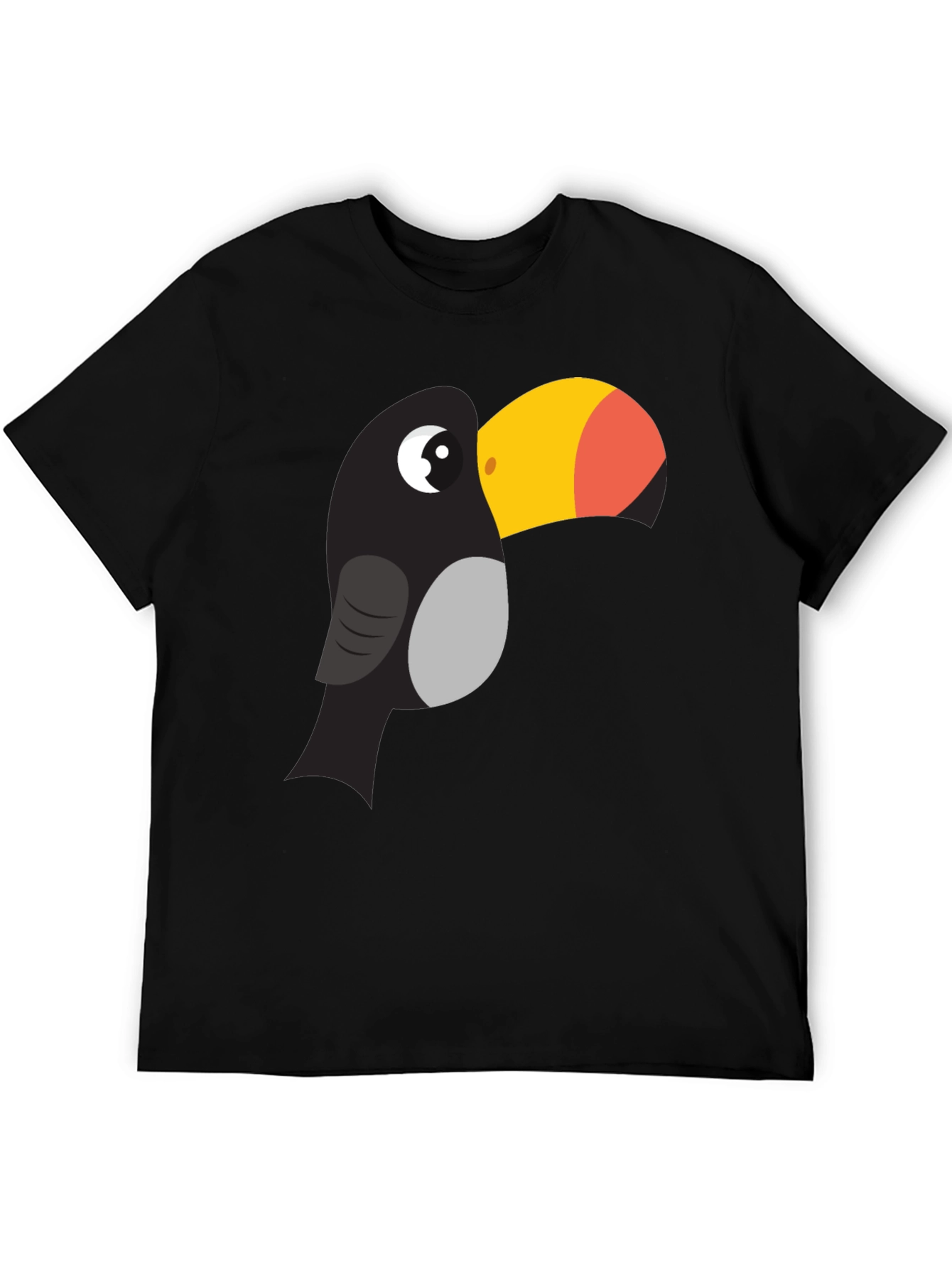 Black Toucan Graphic Tee - Fun Cartoon Bird T-Shirt view 5