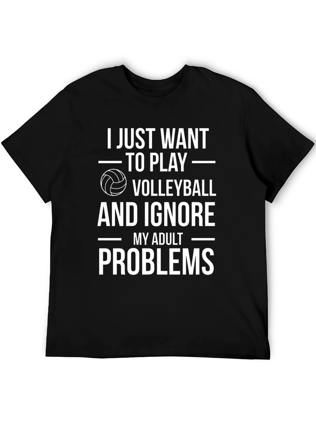 Black Volleyball Lover T-Shirt - Ignore Adult Problems Tee view 5
