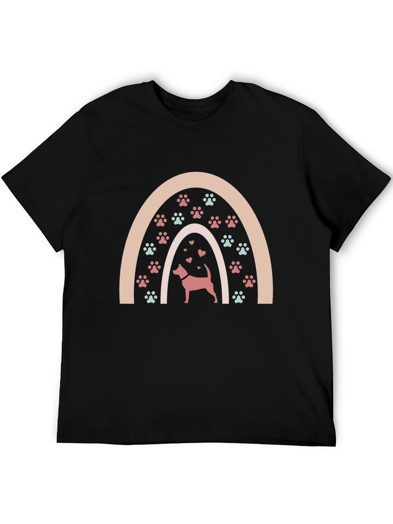 Black Dog Paw Rainbow Graphic Tee - Unisex view 5