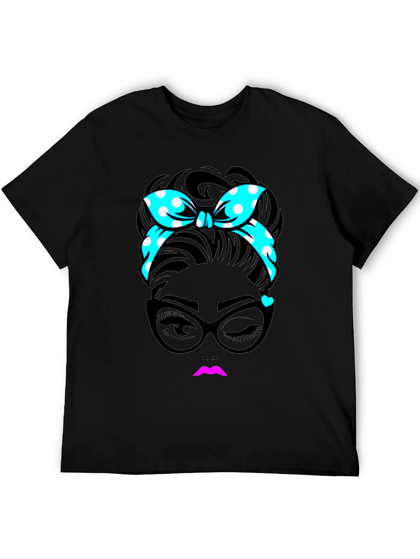 Black Retro Chic Woman Graphic T-Shirt view 5