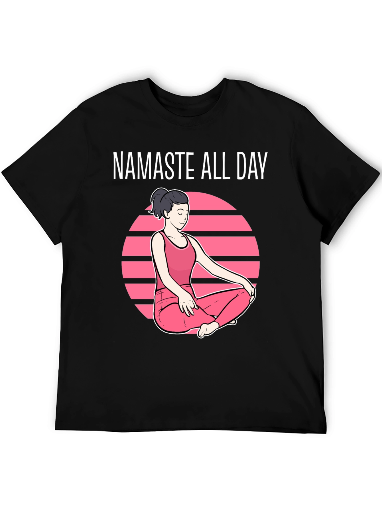 Black Namaste All Day Graphic T-Shirt - Yoga Design view 5