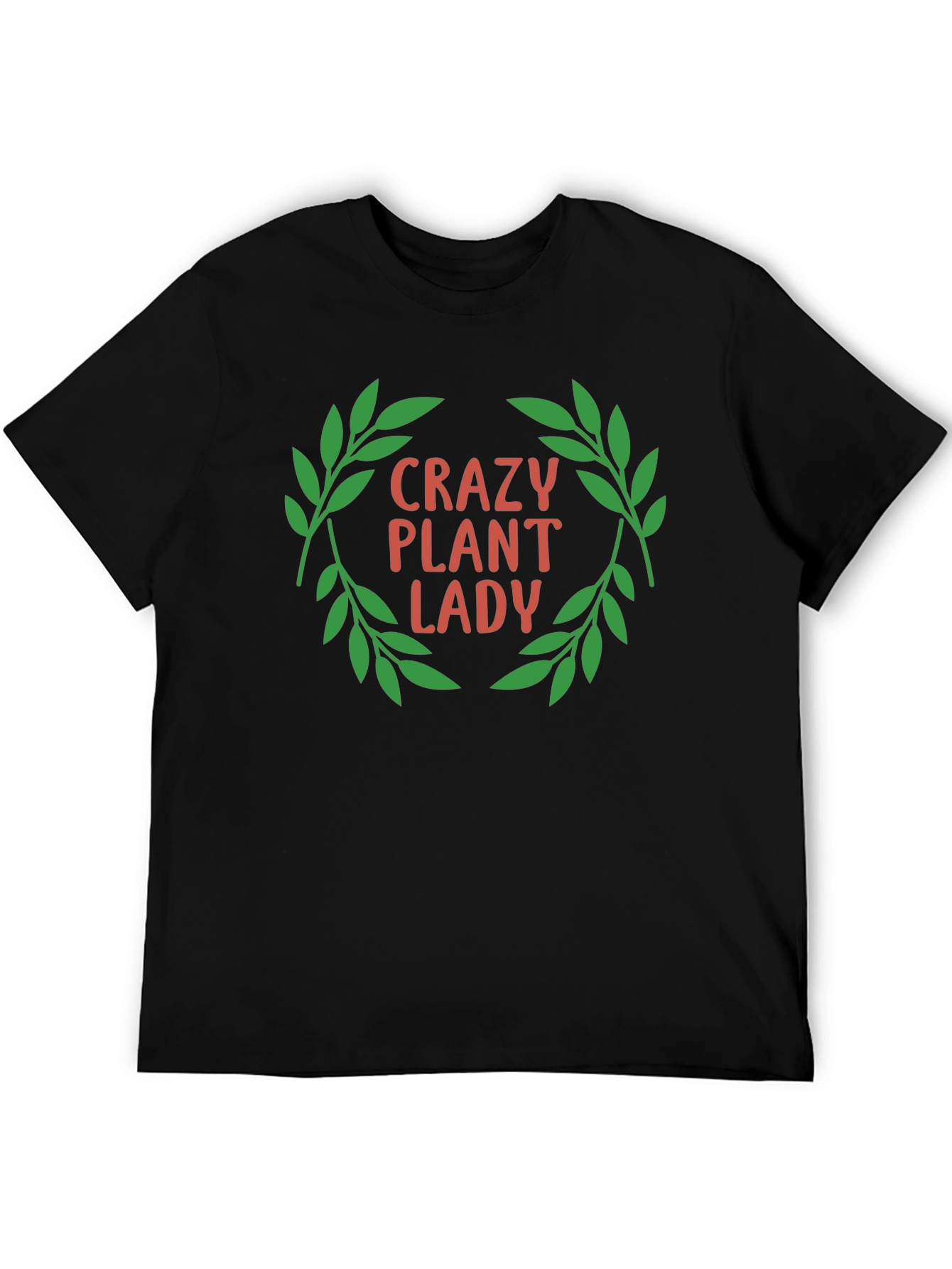 Black Crazy Plant Lady Graphic Tee - Black Cotton T-Shirt view 5