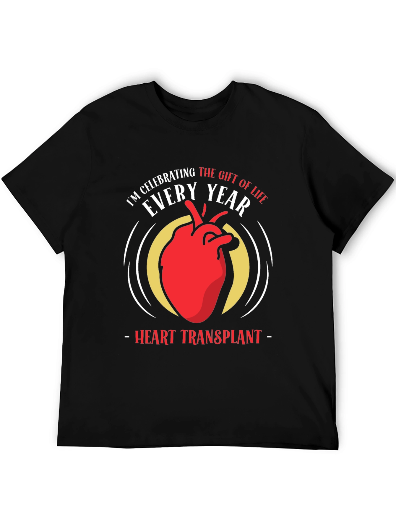 Black Heart Transplant Gift of Life Tee view 5