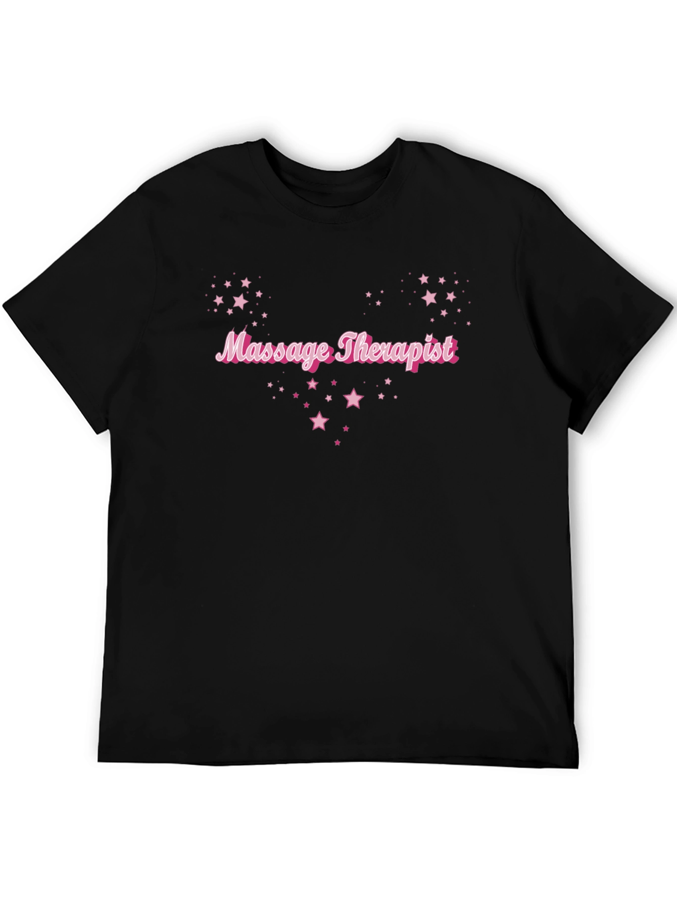 Black Massage Therapist Starry T-Shirt view 5
