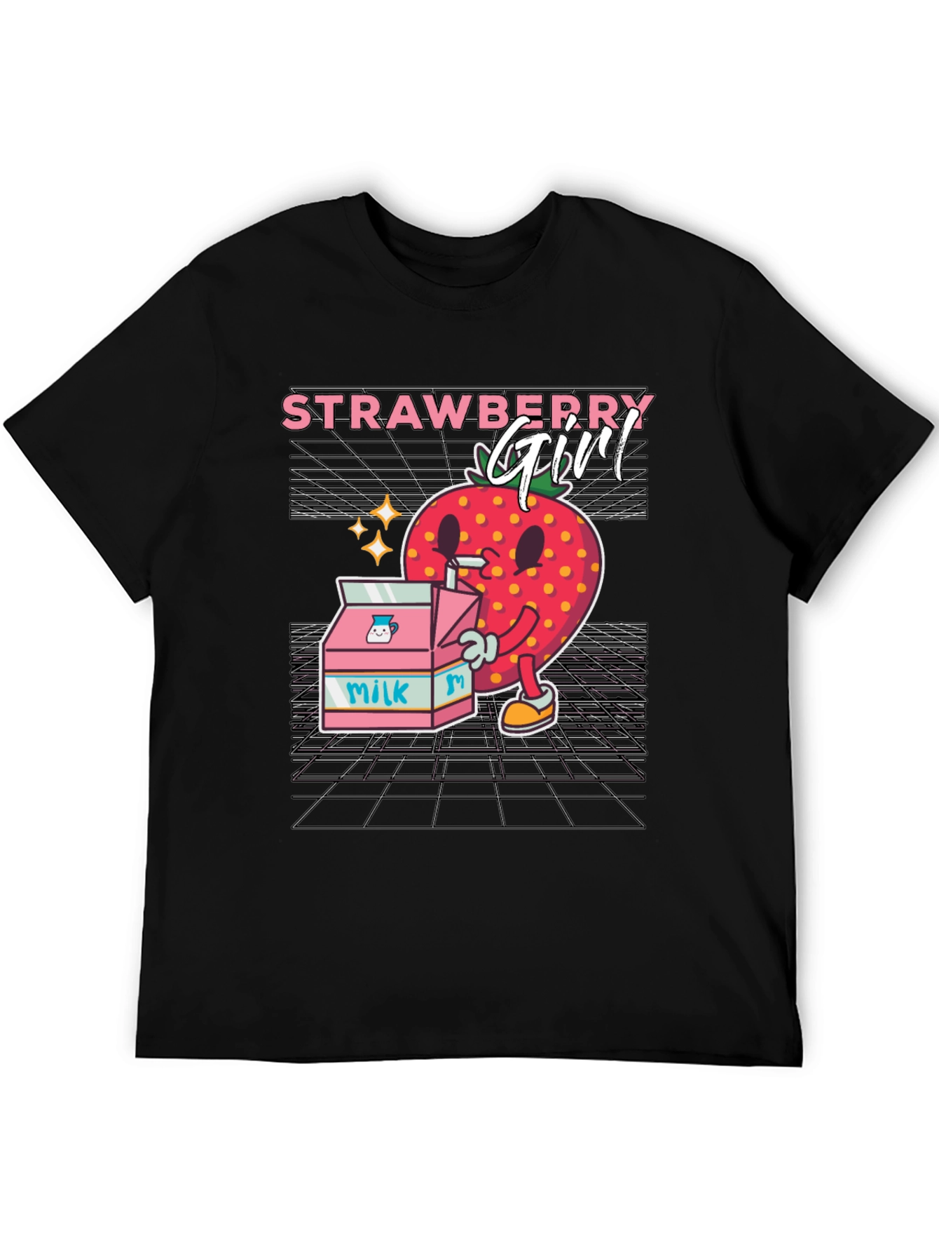 Black Strawberry Girl Graphic Tee view 5