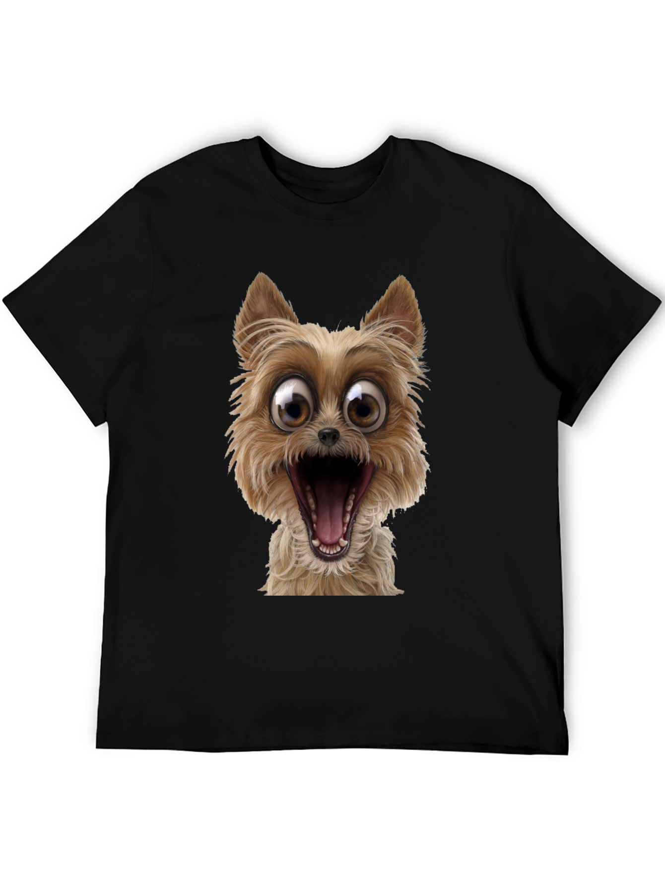 Black Dog Cartoon Graphic Black T-Shirt view 5