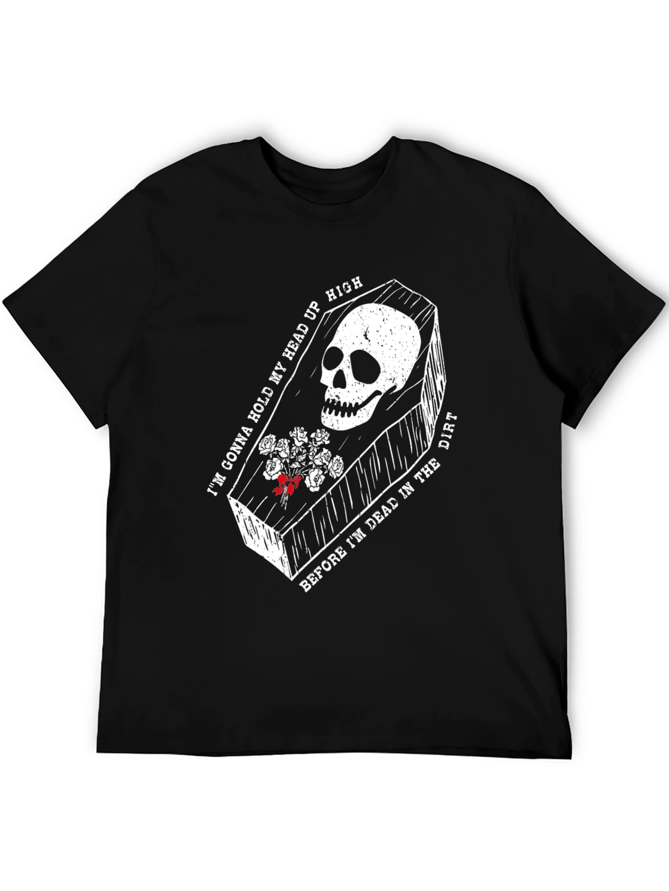 Black Skull Coffin Graphic Tee - Hold My Head Up High view 5