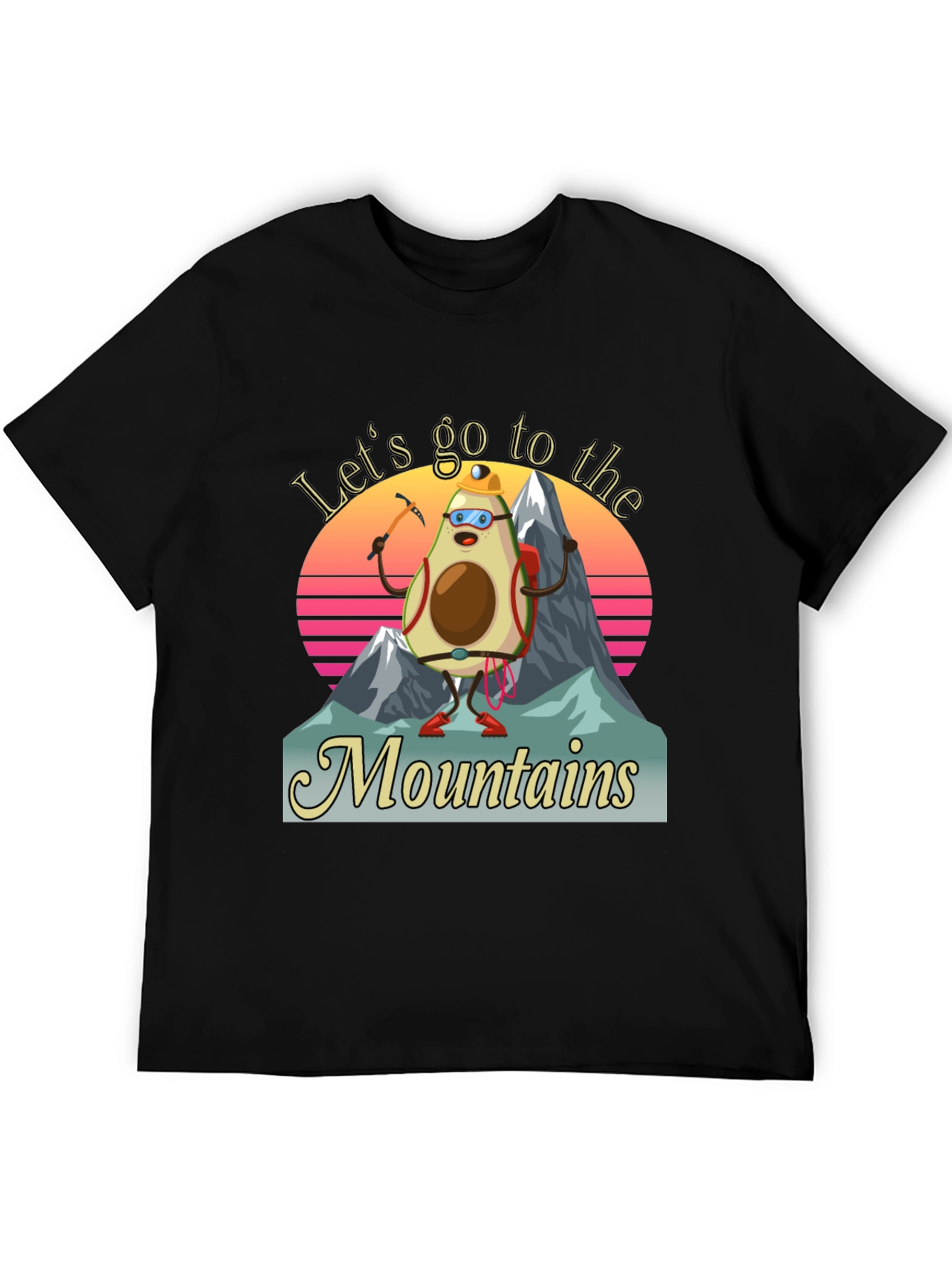 Black Avocado Mountaineer T-Shirt - Funny Hiking Tee view 5