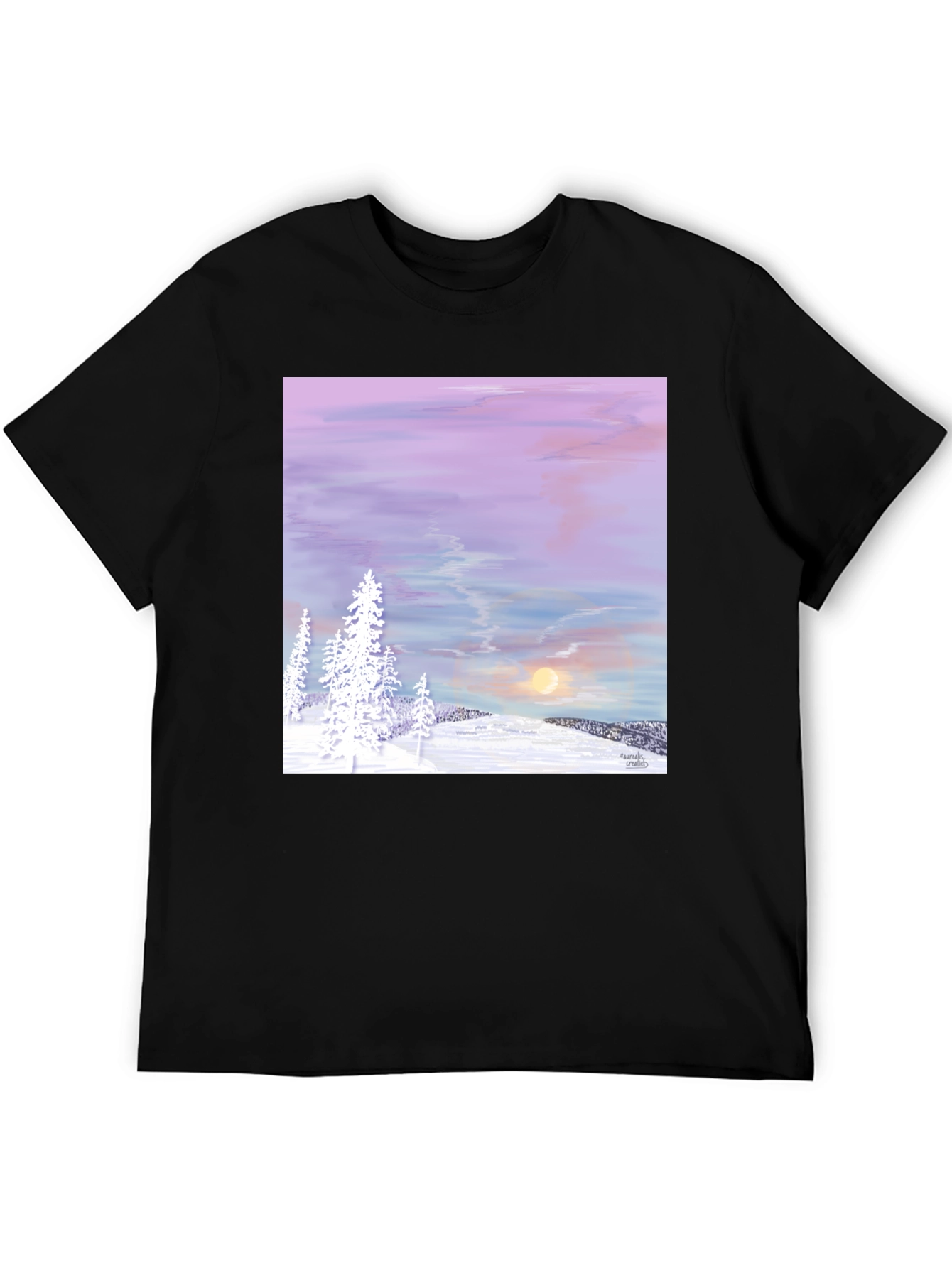 Black Winter Sunset Graphic Tee view 5