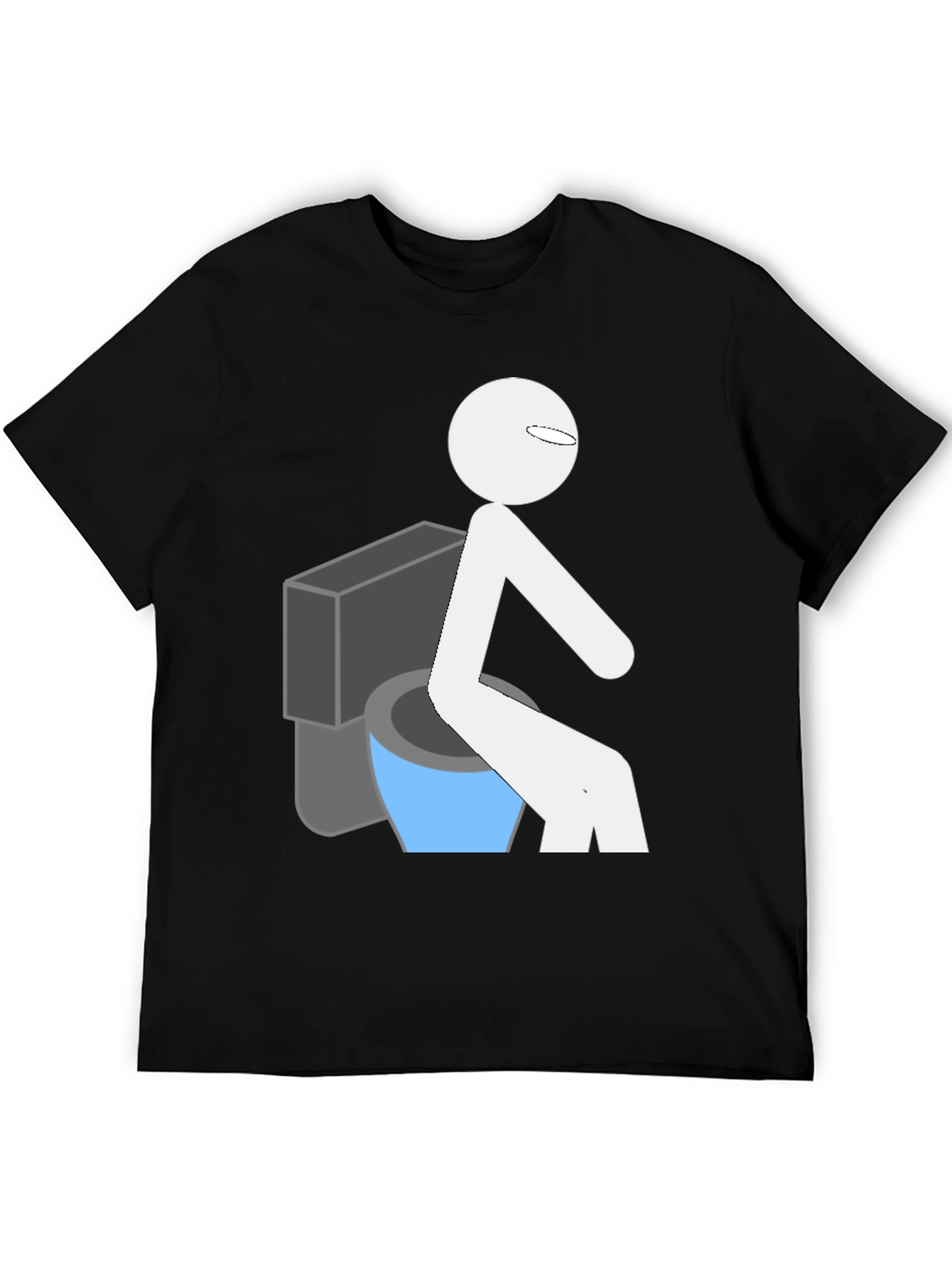 Black Funny Toilet Humor Graphic T-Shirt view 5