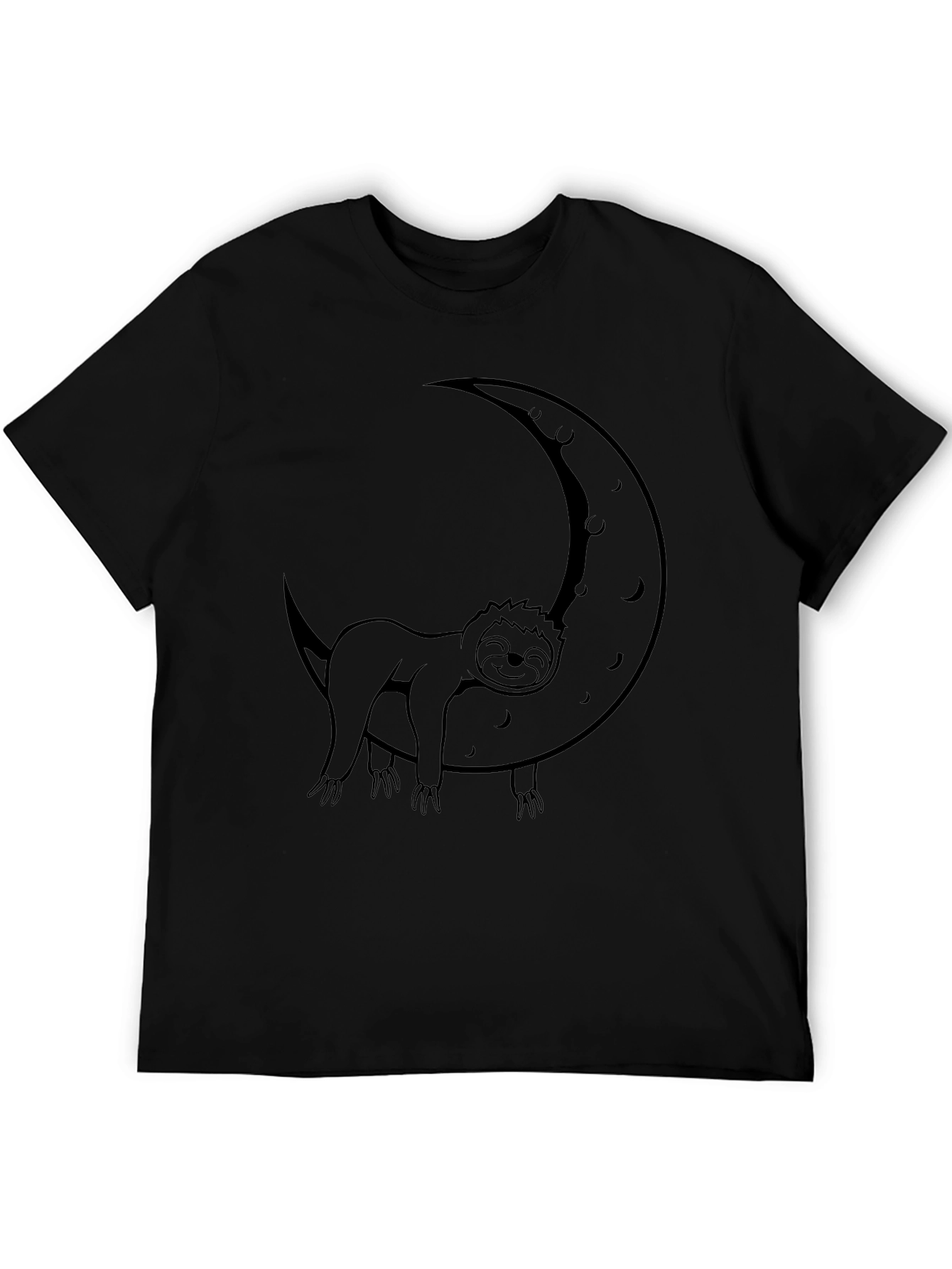 Black Sloth Moon Graphic T-Shirt - Relaxed Fit view 5