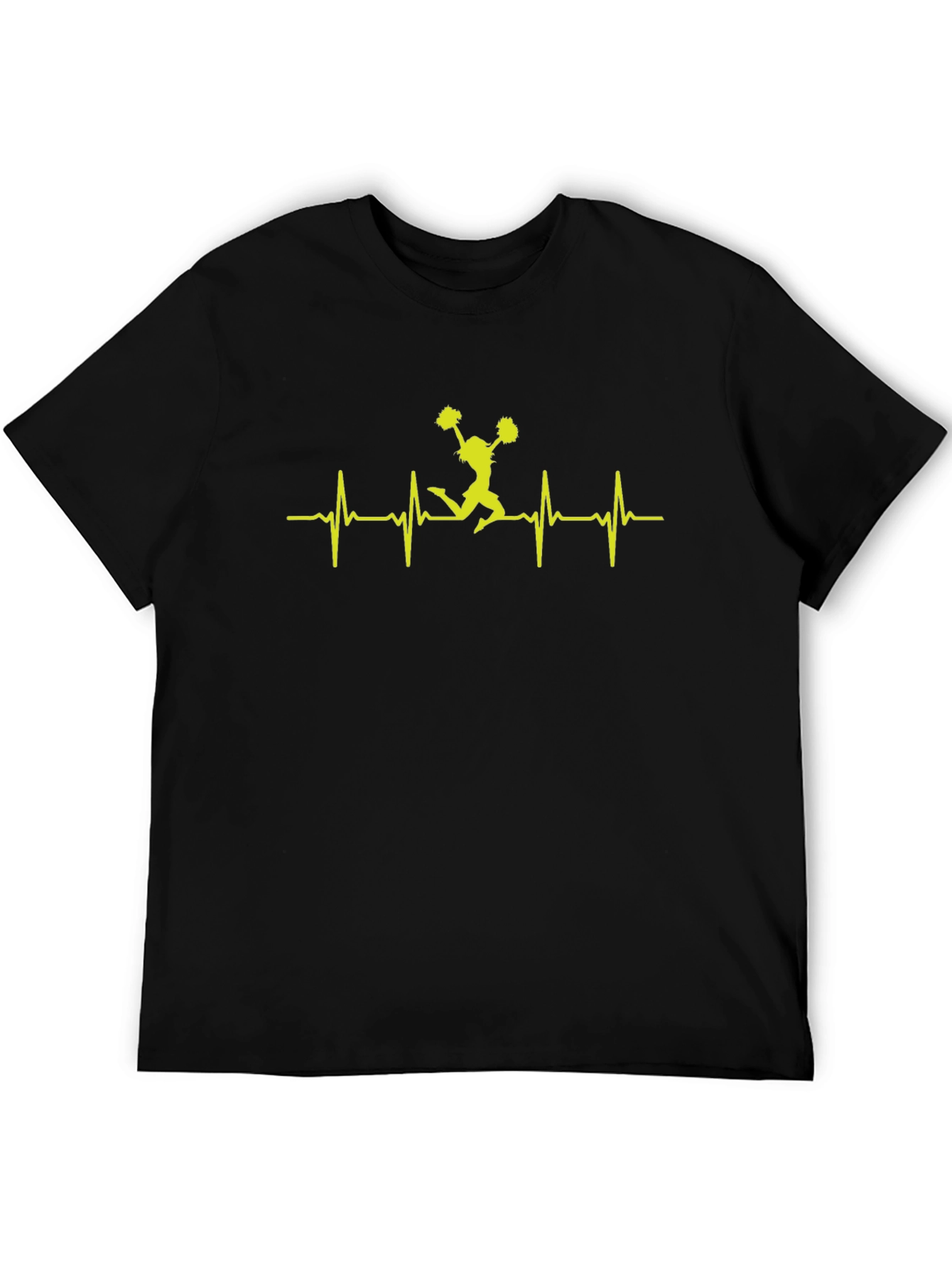 Cheerleader Heartbeat Graphic Tee - Black - 5