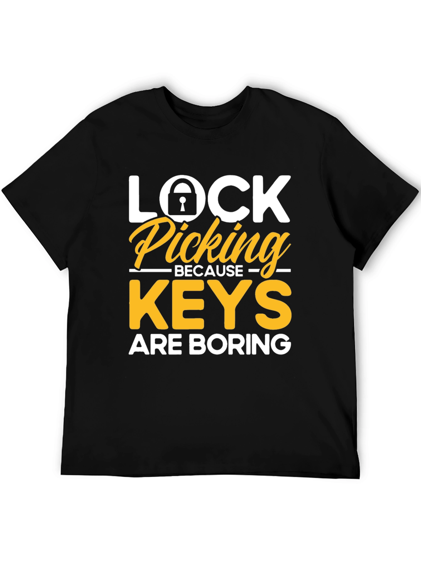 Black Lock Picking Enthusiast T-Shirt view 5