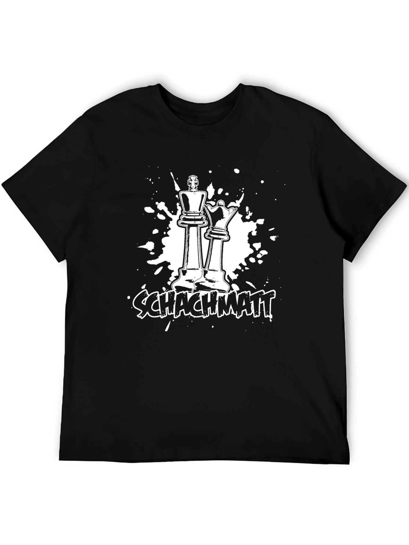 Black Chess King & Queen T-Shirt - Schachmatt Design view 5