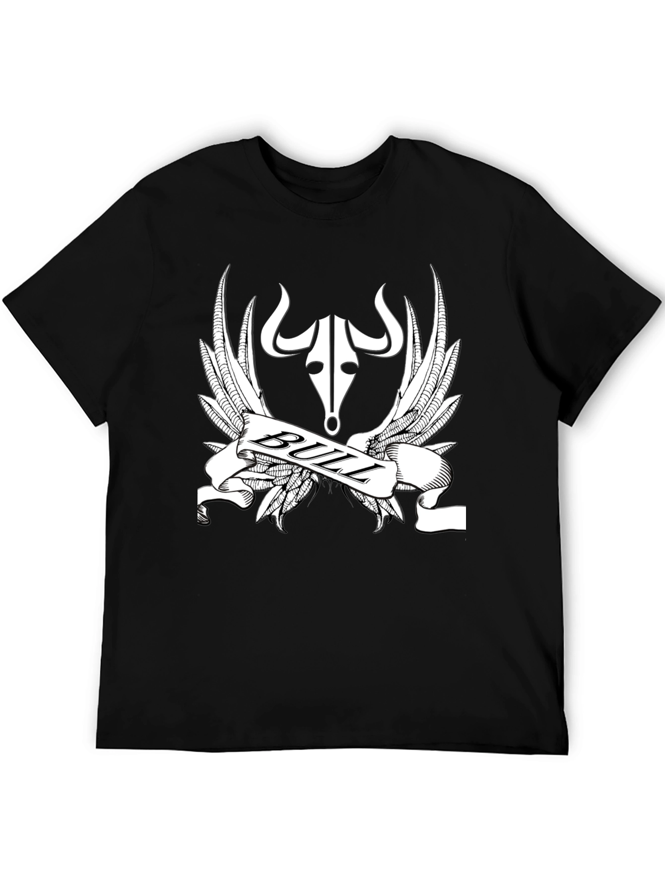Black Bull Design Black T-Shirt view 5