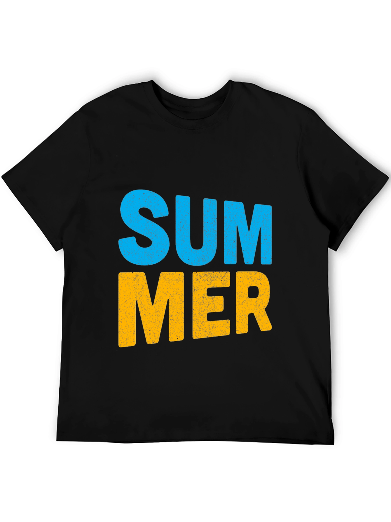 Black Summer Graphic Print Black Cotton T-Shirt view 5