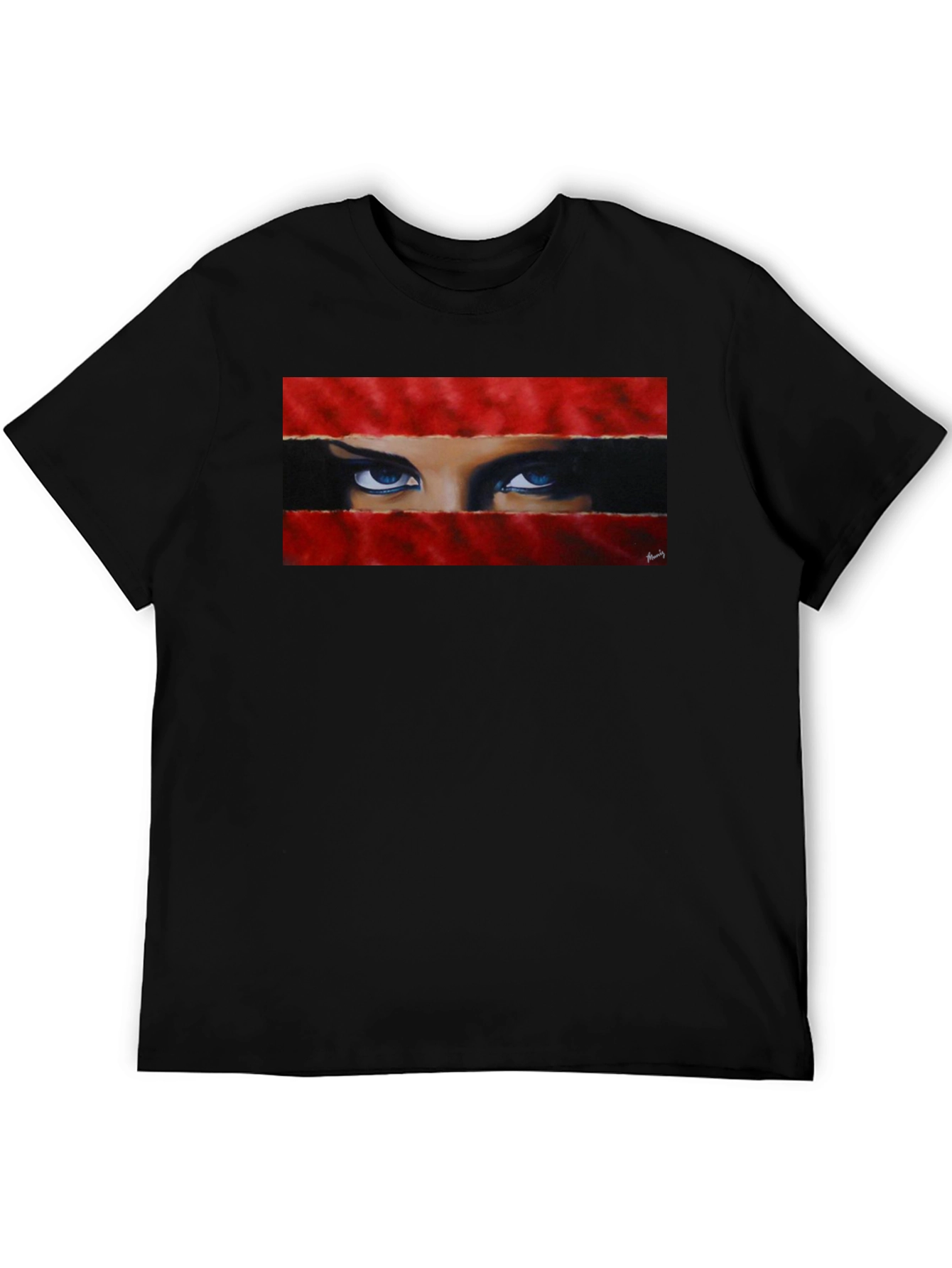 Black Intense Gaze Graphic Tee - Bold & Unique view 5
