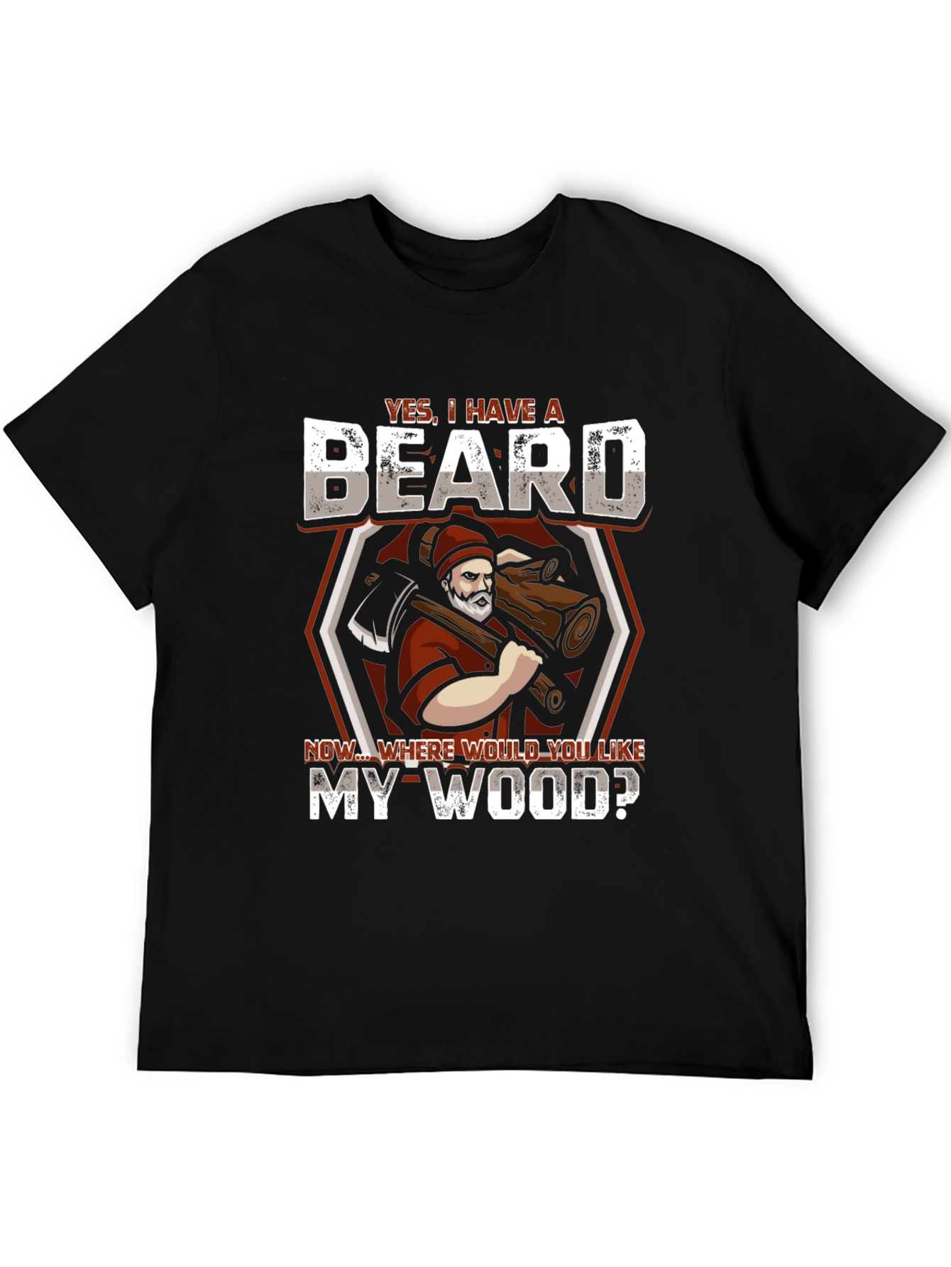 Black Yes, I have a beard T-Shirt view 5