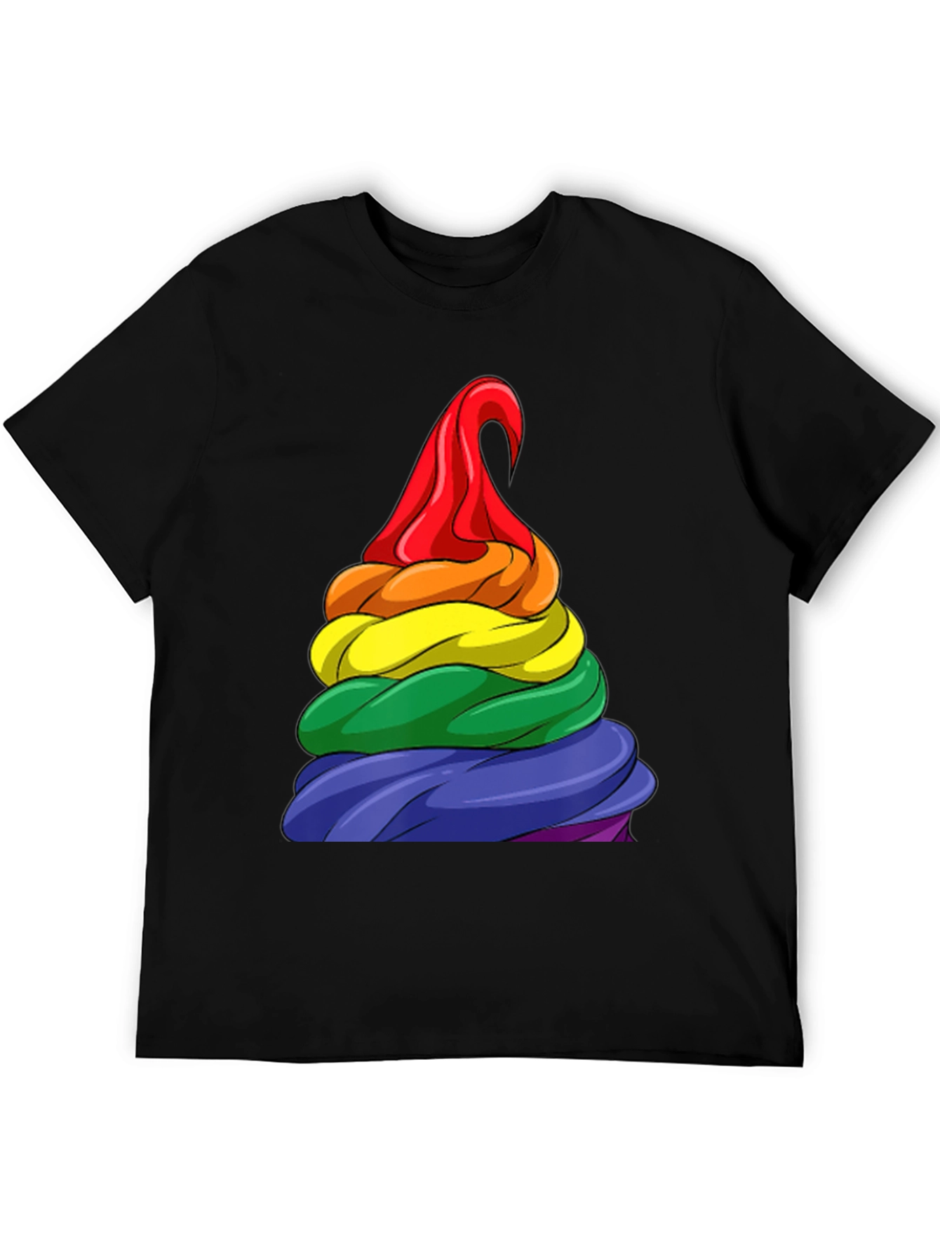 Black Rainbow Swirl T-Shirt - Pride Apparel view 5