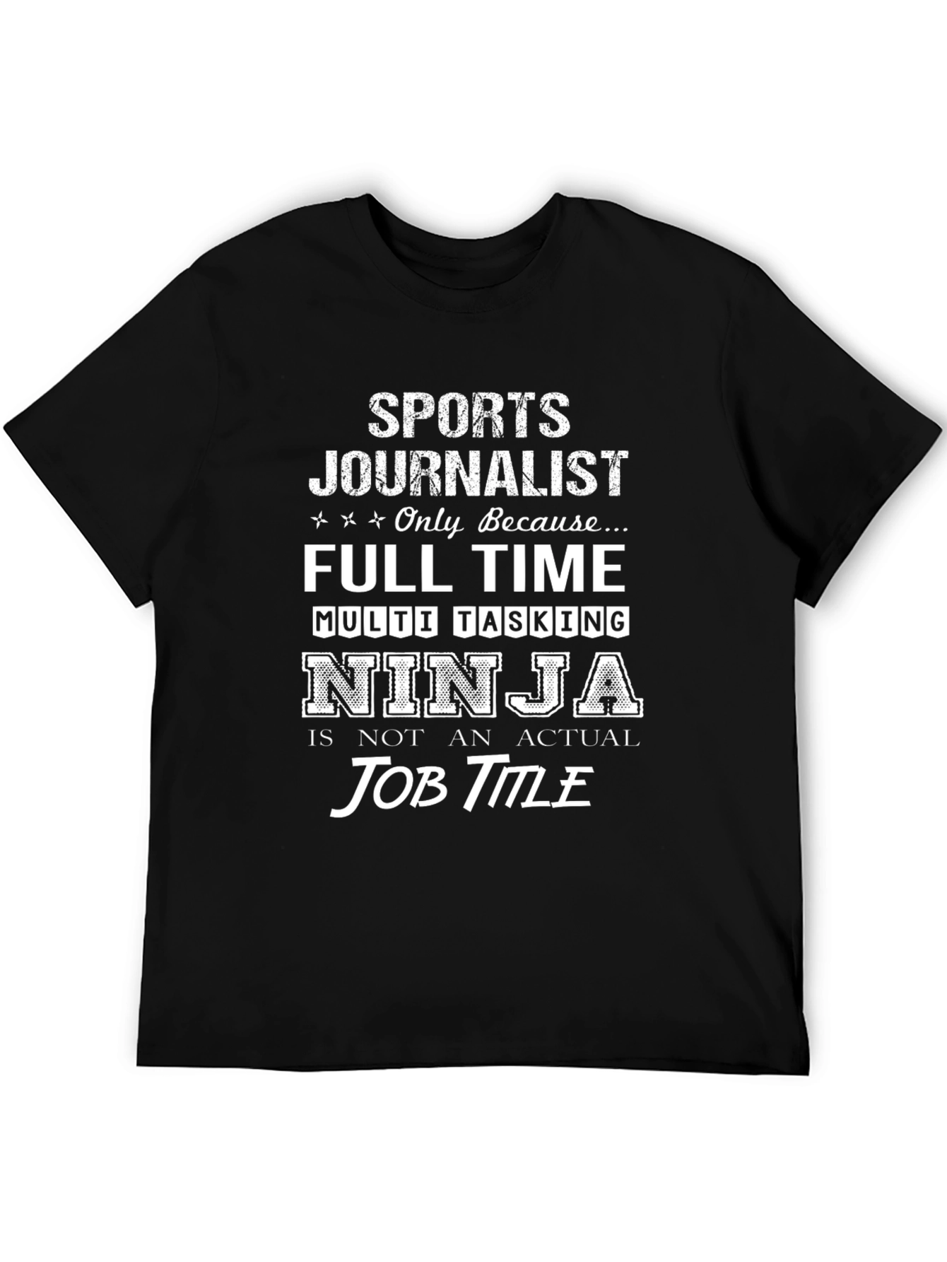 Black Sports Journalist Ninja T-Shirt view 5