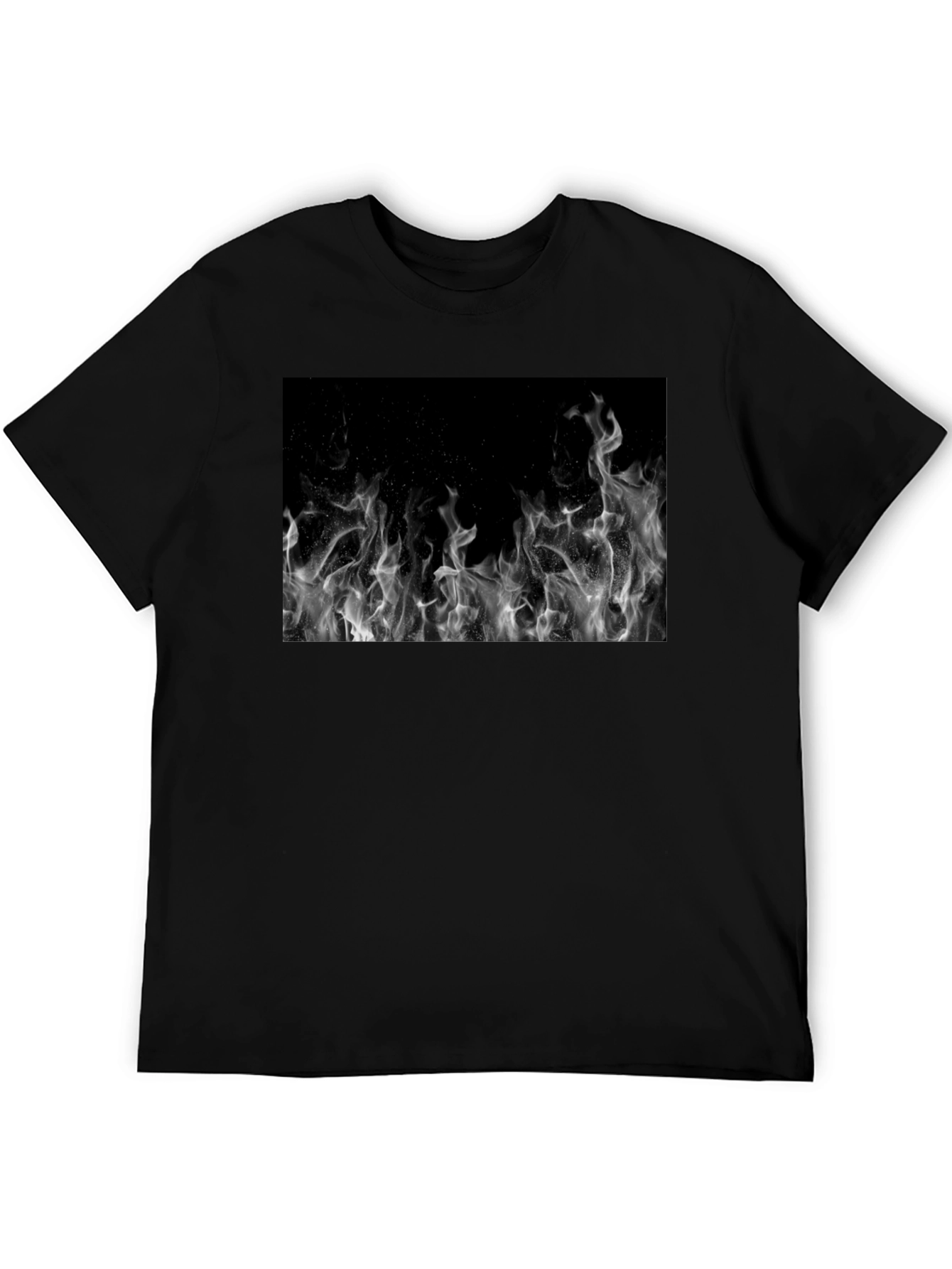 Black Black T-Shirt with Fire Graphic view 5