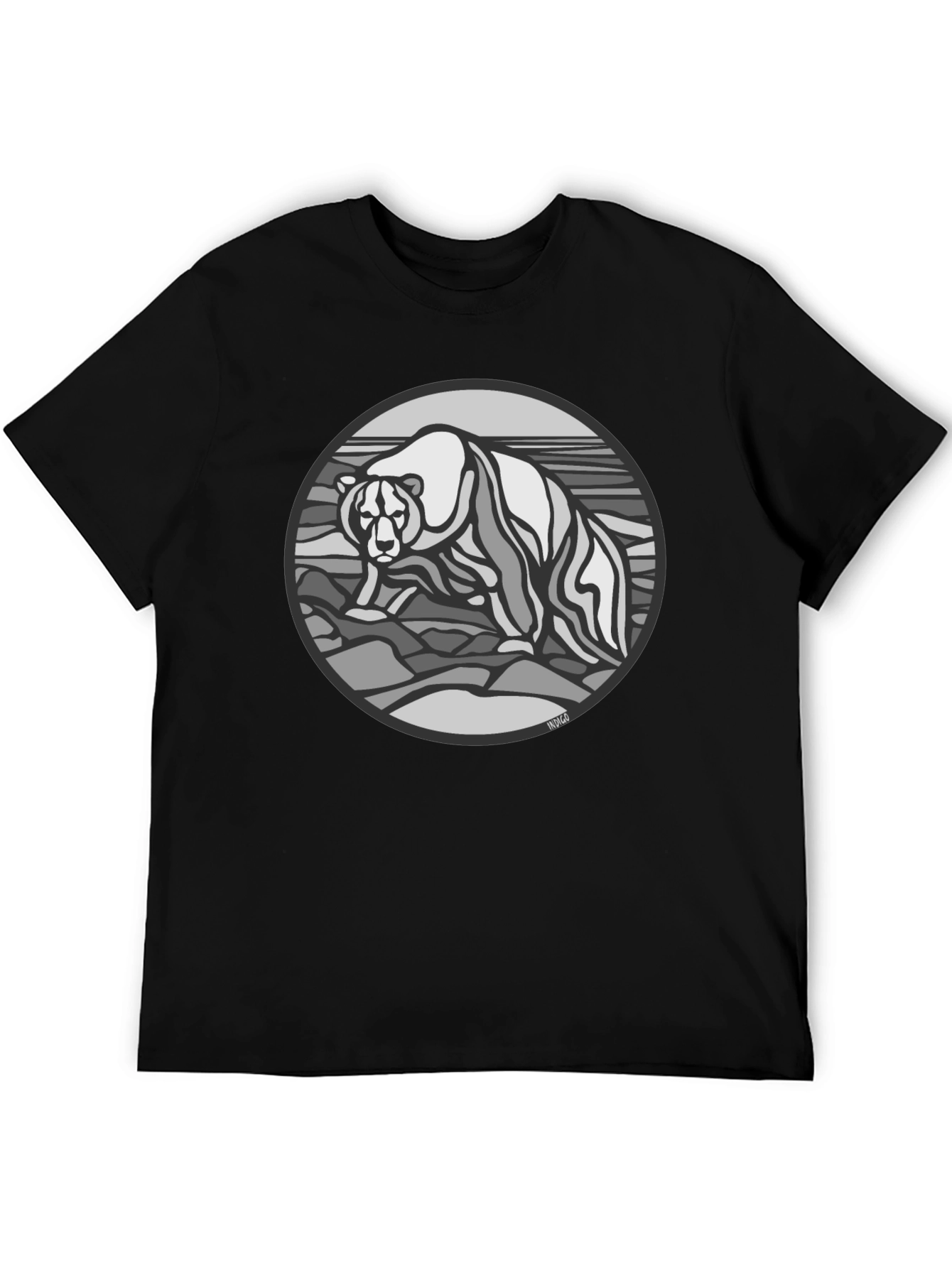 Black Bear Graphic T-Shirt - Black Cotton Tee view 5