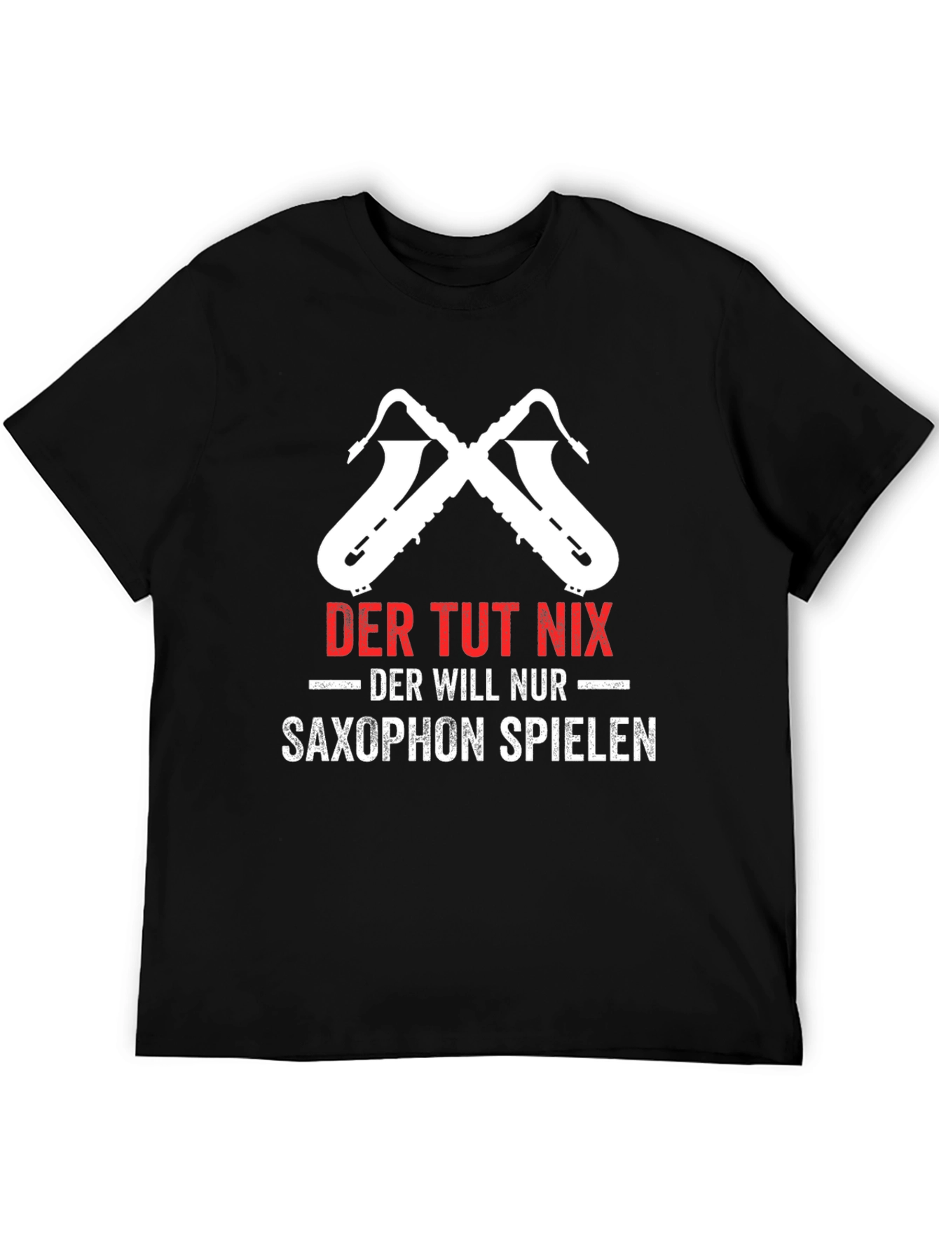 Black Saxophone Player T-Shirt - Der Tut Nix Design view 5