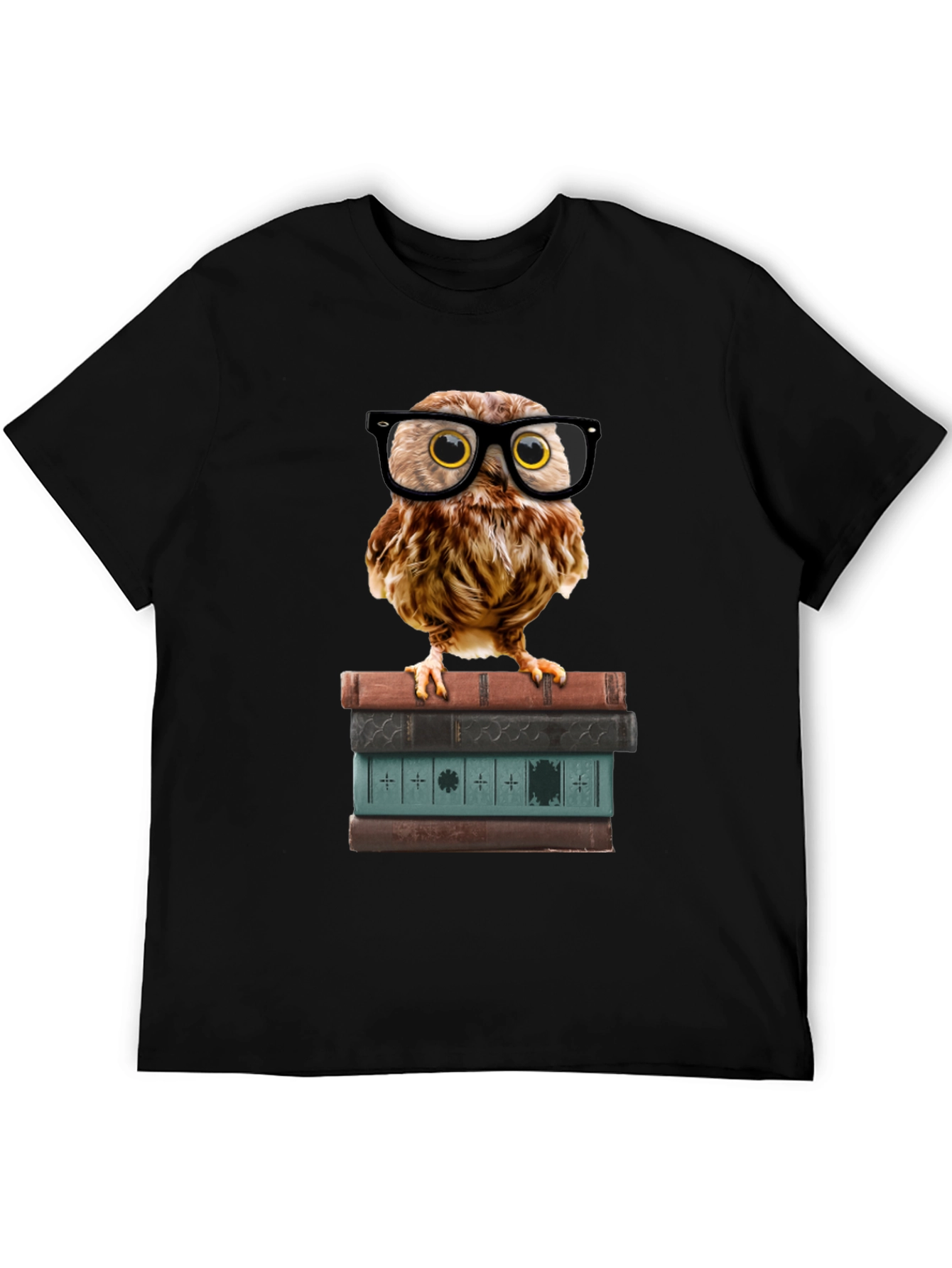 Black Owl on Books T-Shirt - Smart & Stylish view 5