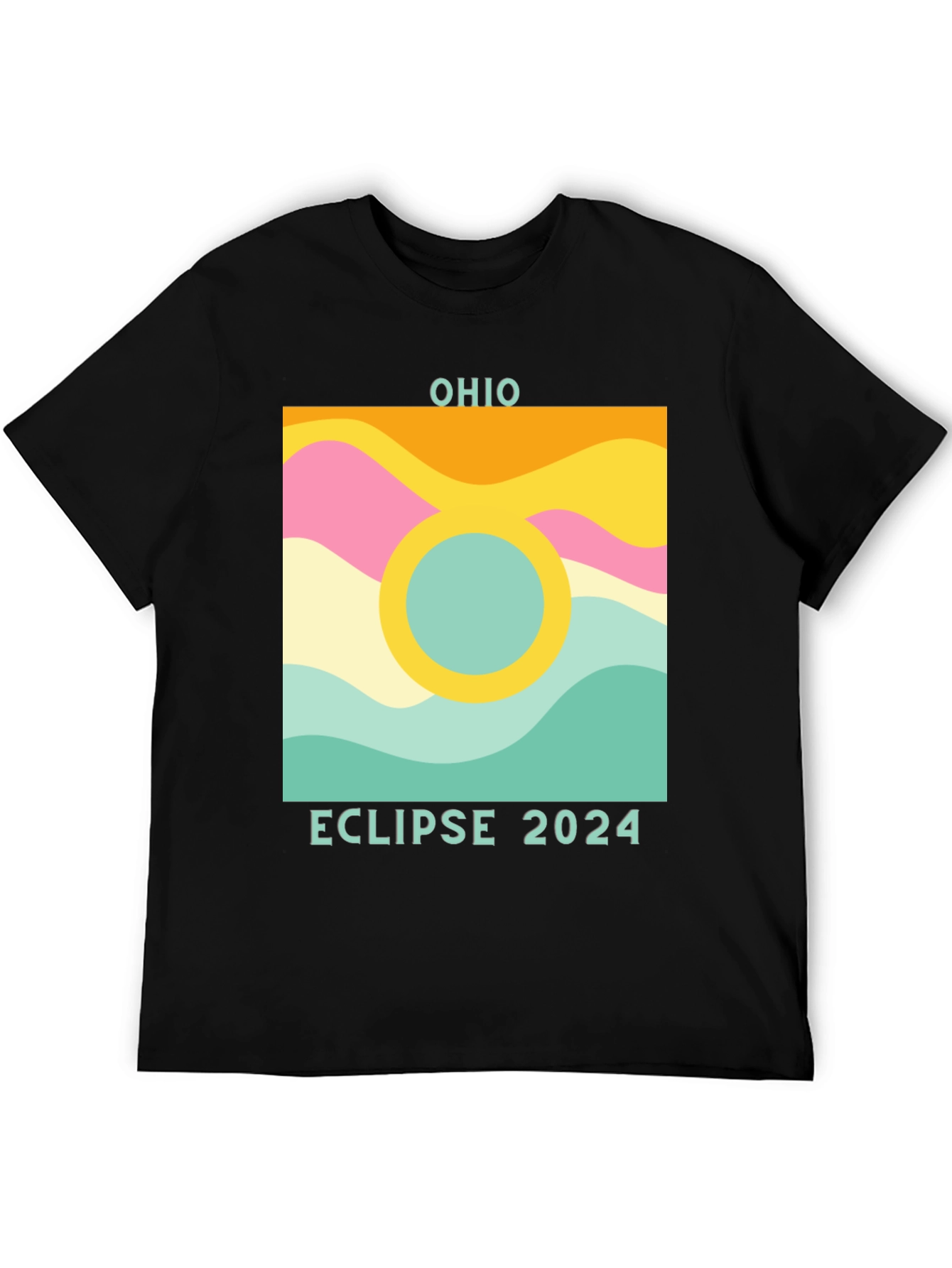 Black Ohio Eclipse 2024 Graphic Tee view 5