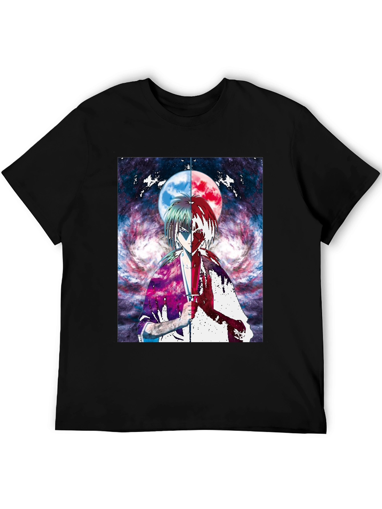 Black Anime Moon Graphic T-Shirt | Unique Design view 5