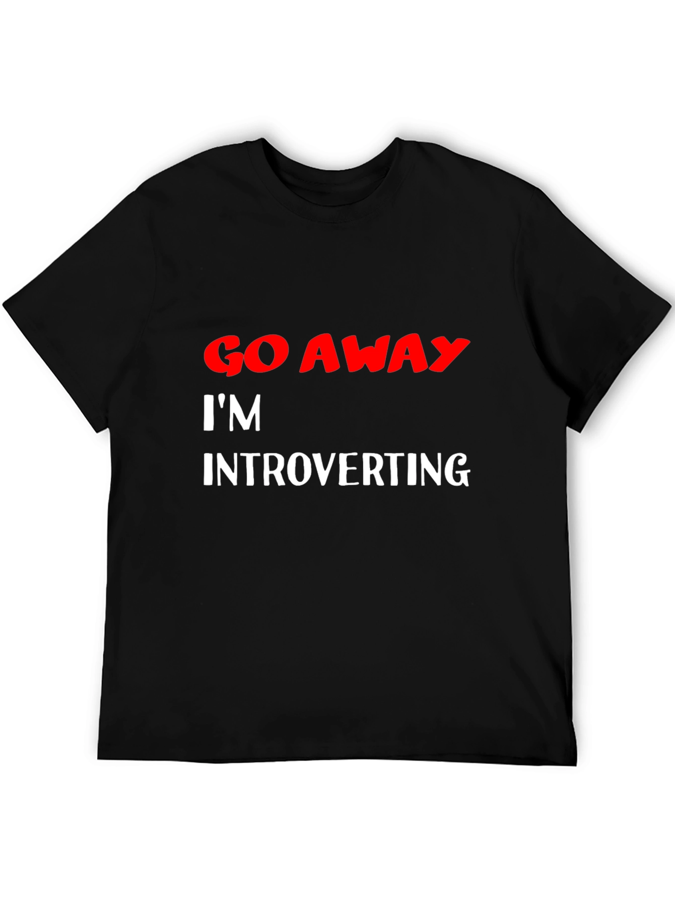 Black Introvert Tee - Funny Graphic Slogan Shirt view 5