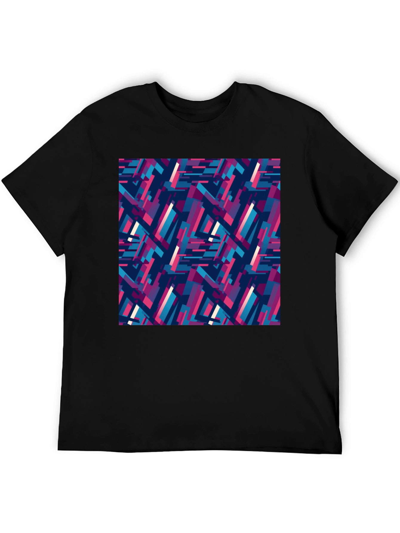 Black Abstract Geometric Pattern Tee view 5