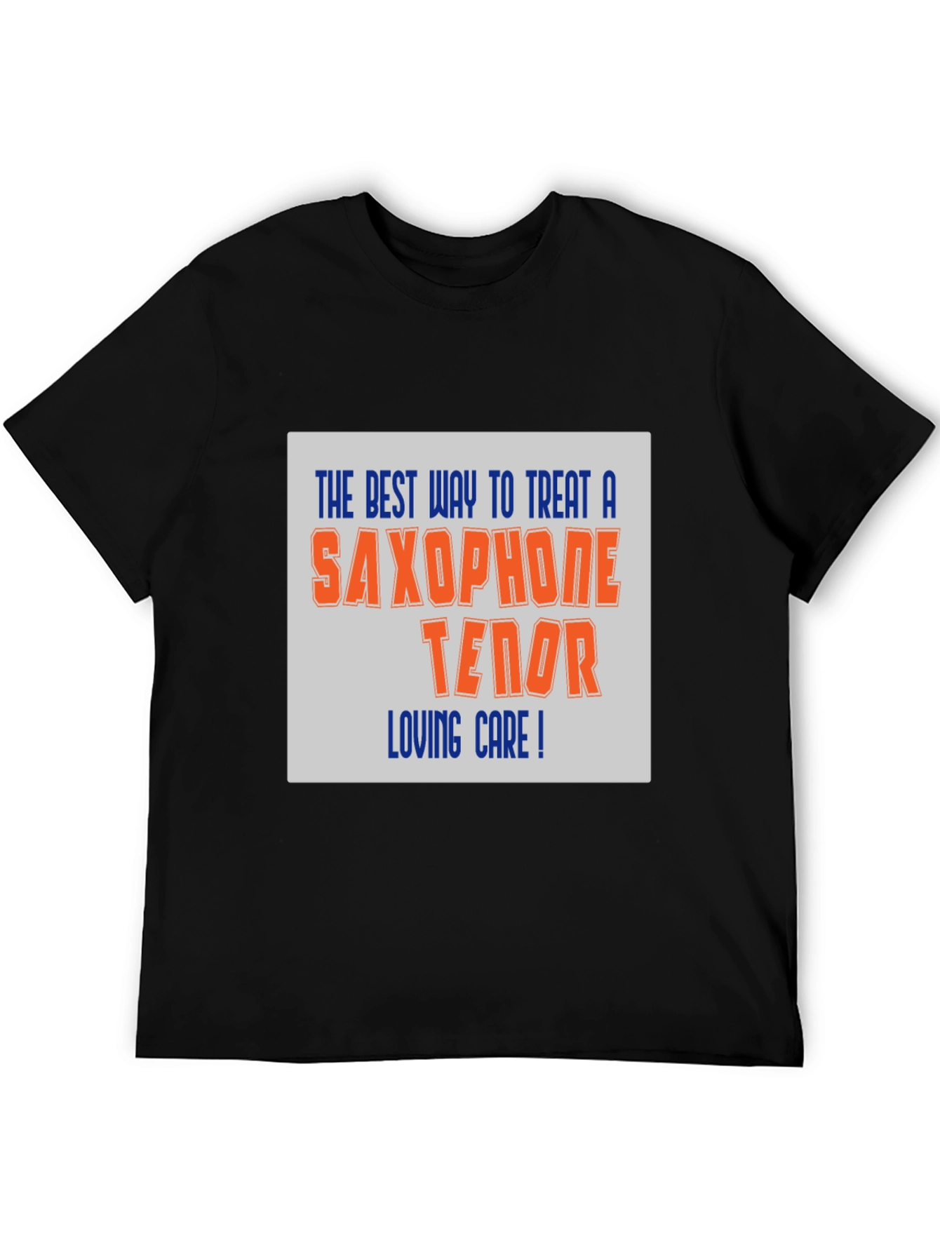 Black Saxophone Tenor Loving Care T-Shirt view 5