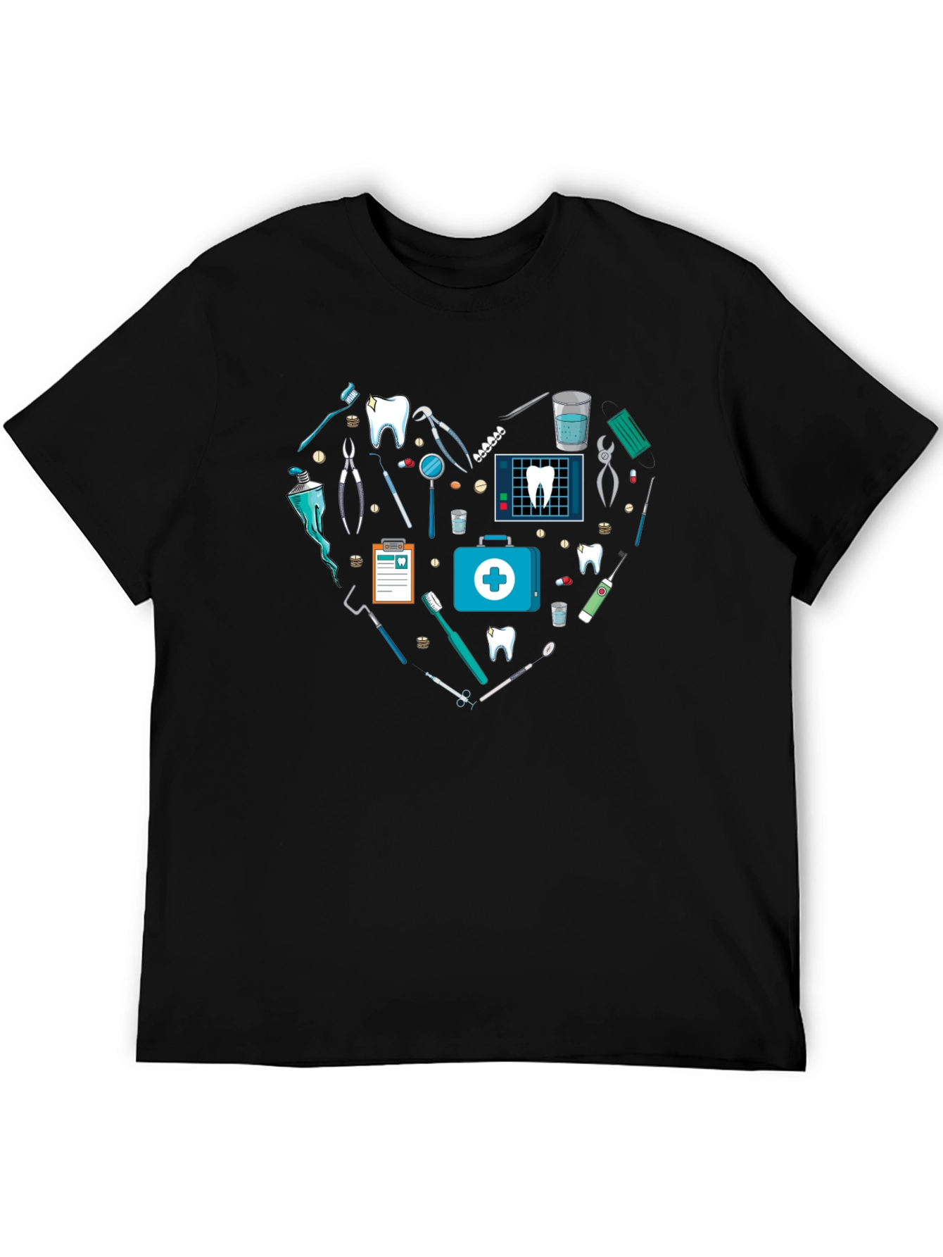 Black Dentist Love Heart T-Shirt view 5