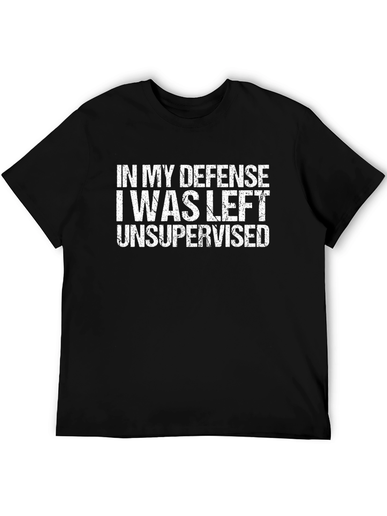 Black Funny Unsupervised T-Shirt: In My Defense Tee view 5