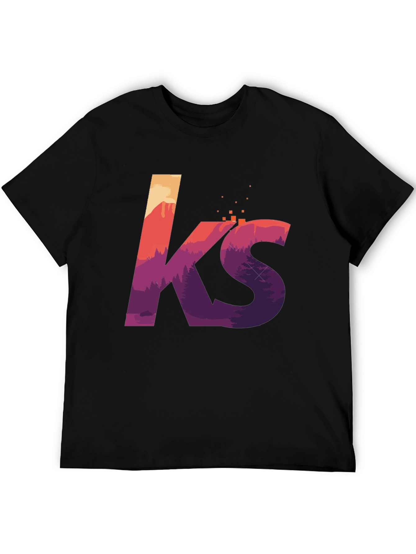 Black KS Mountainscape Graphic Tee - Soft Cotton Blend view 5